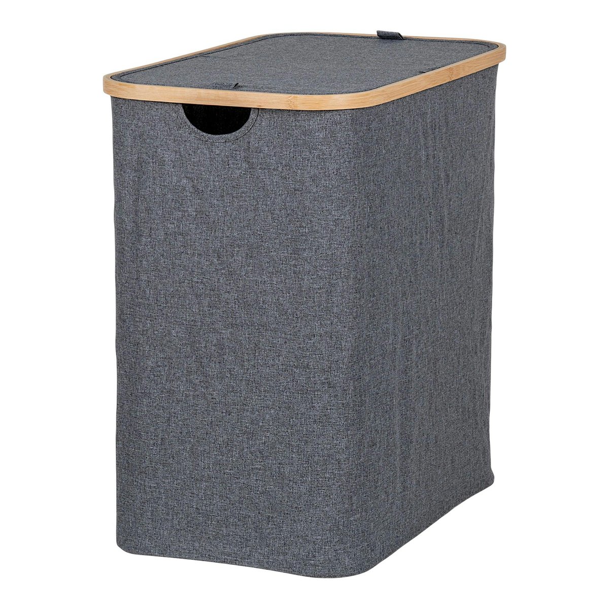 Panier à linge gris avec couvercle gris foncé, PIER IMPORT