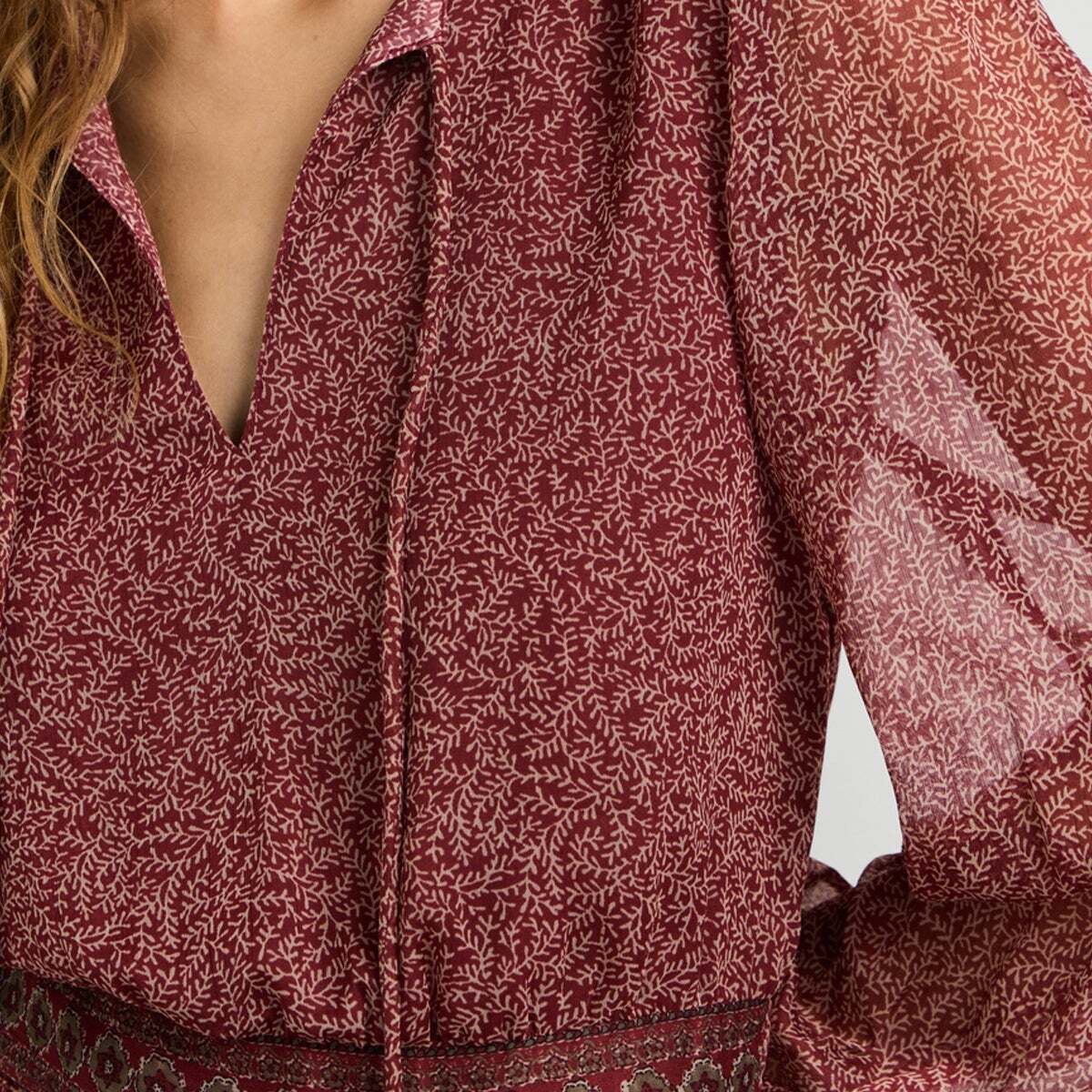 Robe Courte À Imprimé Floral rouge russe, PEPE JEANS