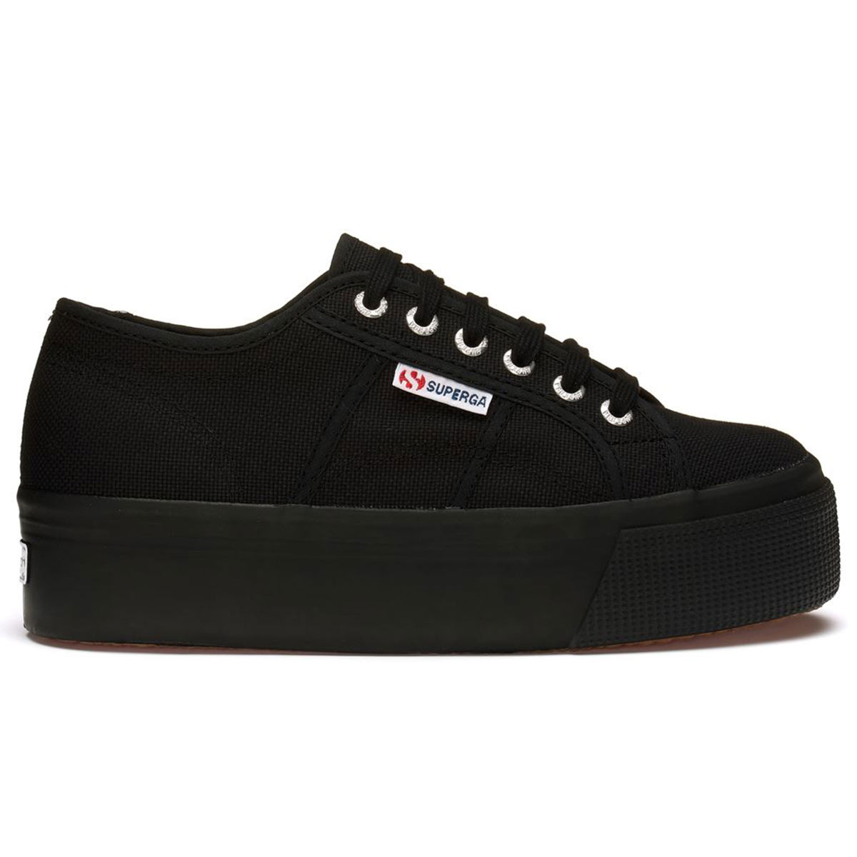 Baskets compensées en toile 2790 , COTW total black, SUPERGA