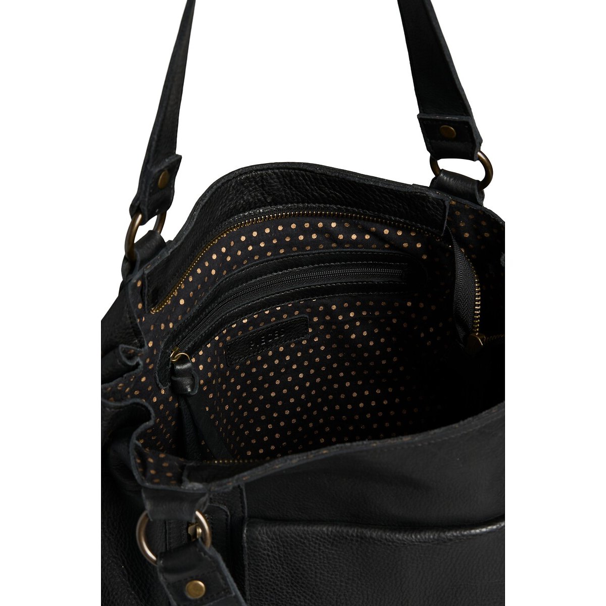 Grand sac à main en cuir, Pihanna noir, PIECES