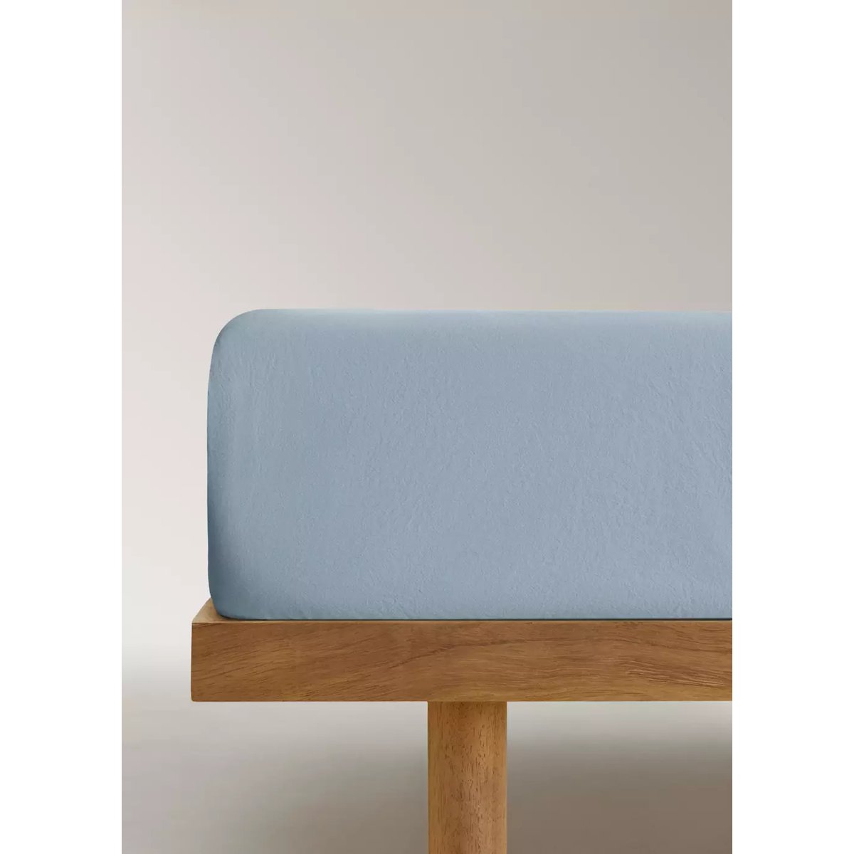 Drap-housse coton lavé lit 90 cm bleu, MANGO HOME