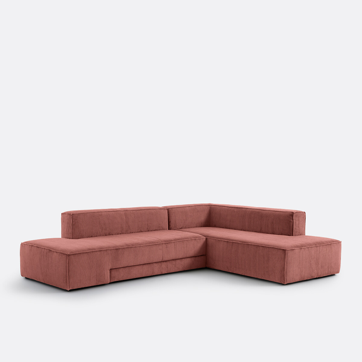 Ecksofa, ausziehbar, Cord, Ginosa altrosa, LA REDOUTE INTERIEURS