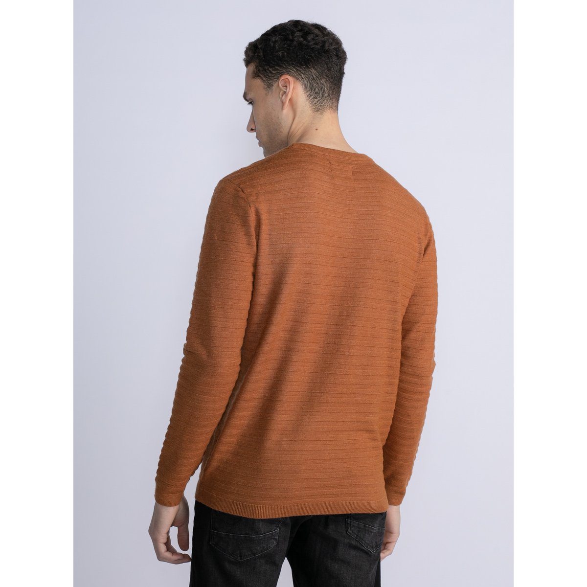Pull en maille côtelée crest hill marron almond, PETROL INDUSTRIES
