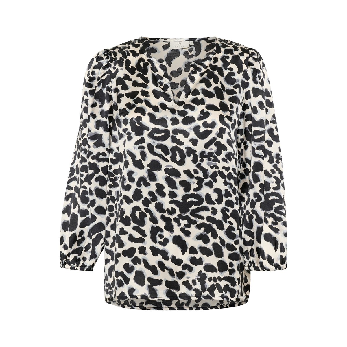 Blouse with long sleeve gris grey leopard, KAFFE