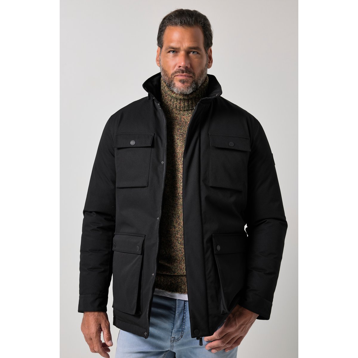Veste de treillis technique, avec capuche noir, JP1880