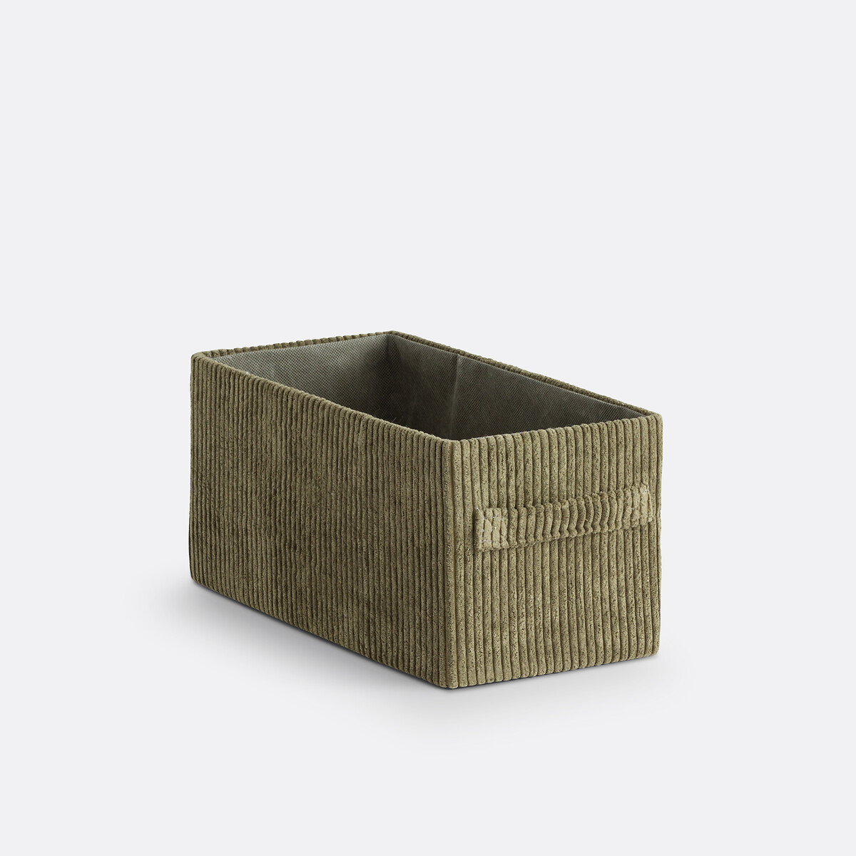 Veloudo Foldable Corduroy Basket khaki, LA REDOUTE INTERIEURS