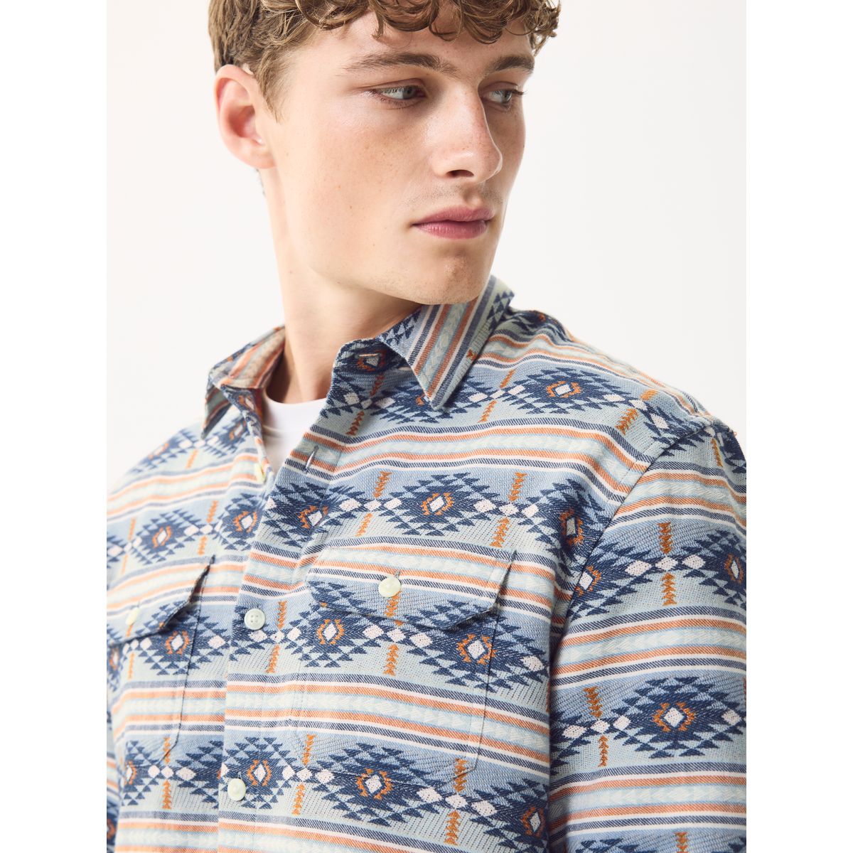 Chemise décontractée à motif style navajo bleu, NEXT