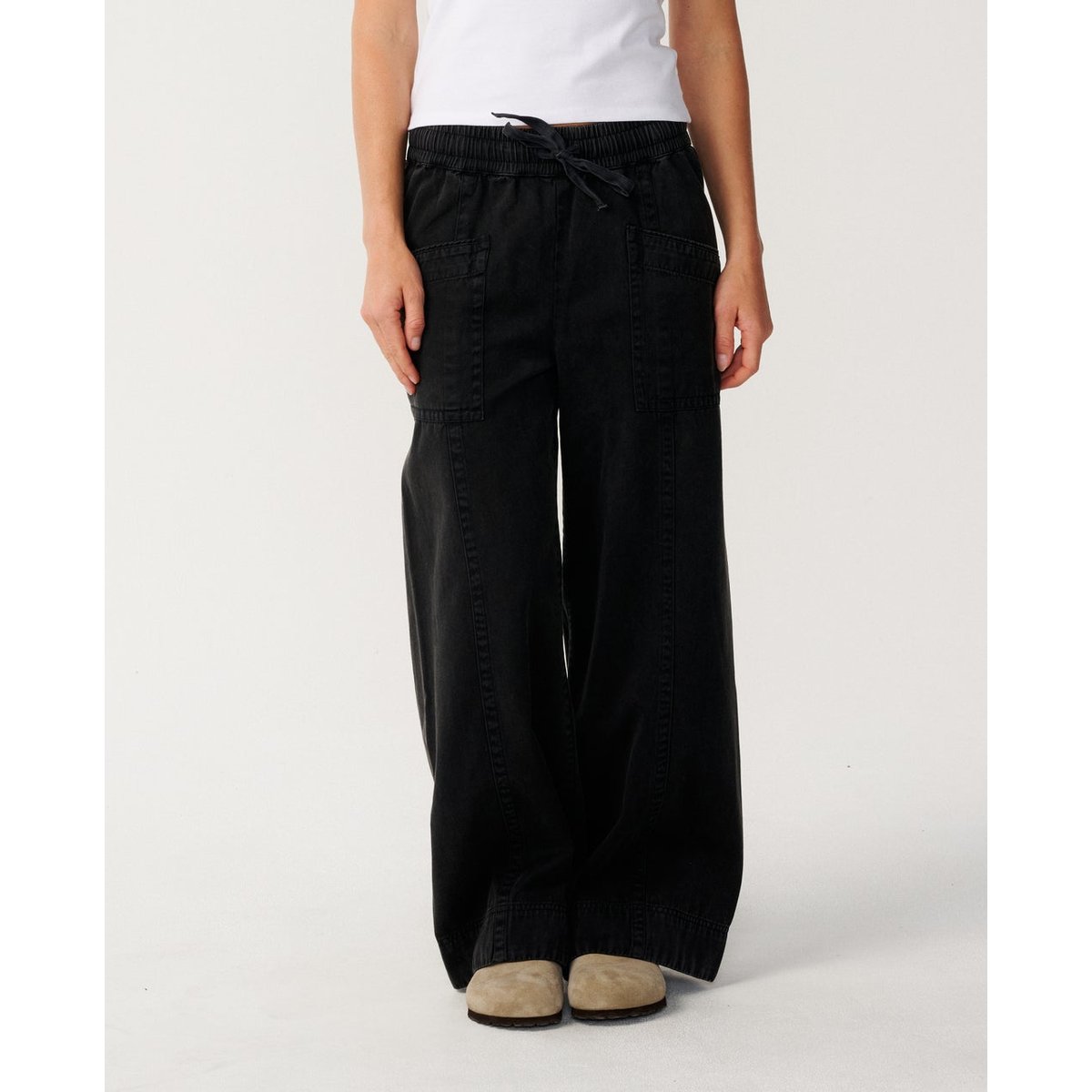 Pantalon large Bossa NOVA Twill noir délavé, RIP CURL