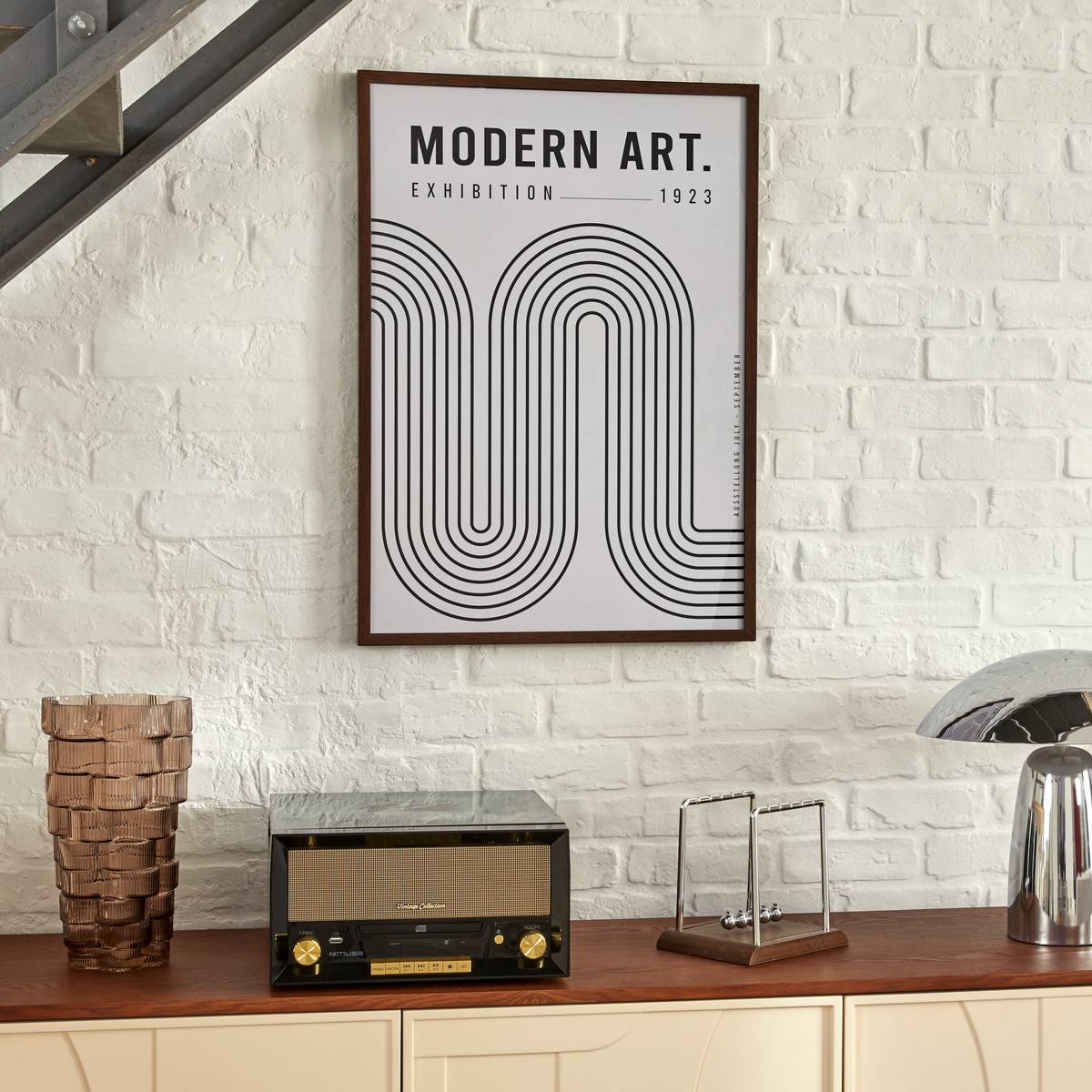 Affiche encadrée ADEM noir et blanc, ATMOSPHERA