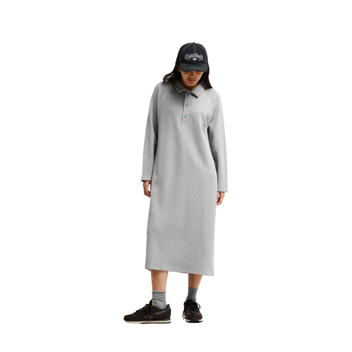 Robe longue polo ASSINIE gris light grey heather, QUIKSILVER