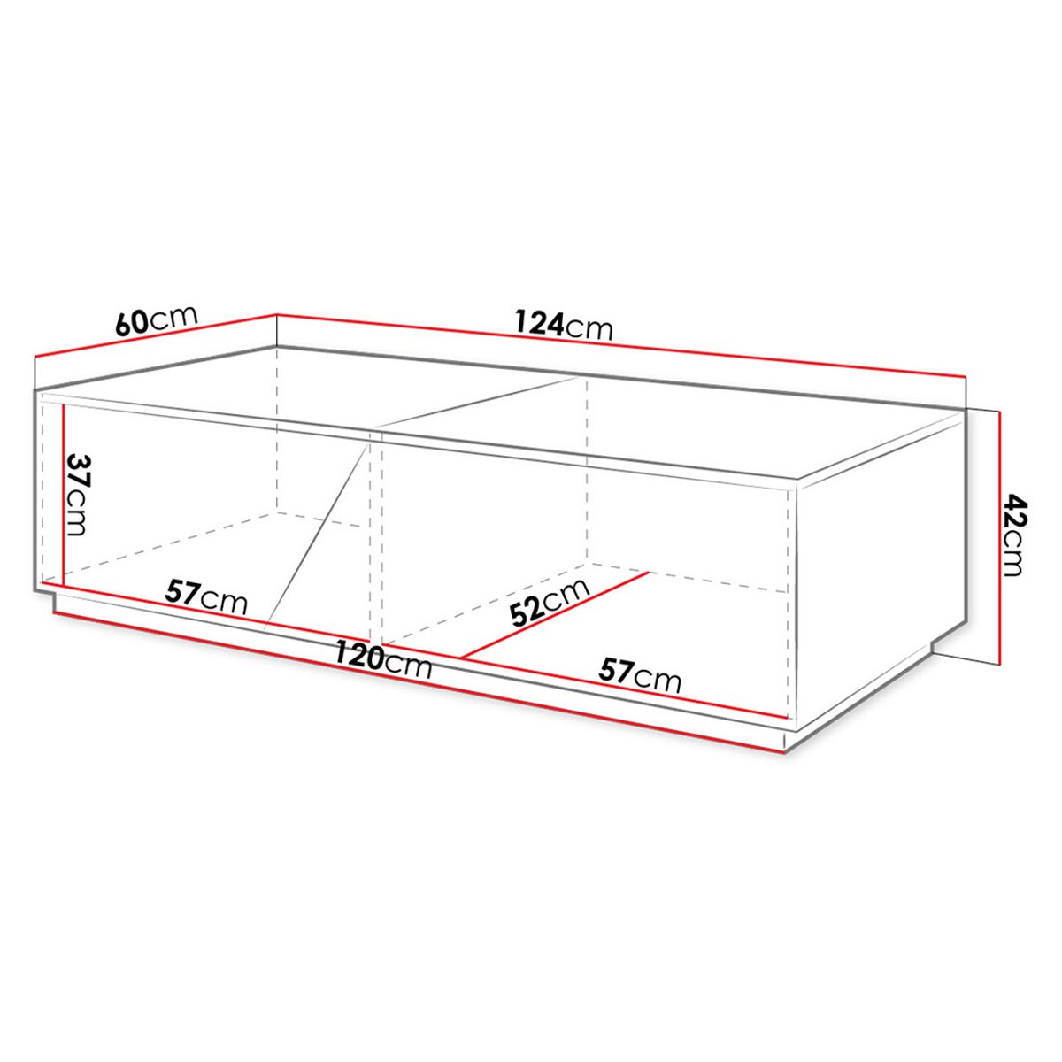 Table basse - PITT bois / gris, BEST MOBILIER