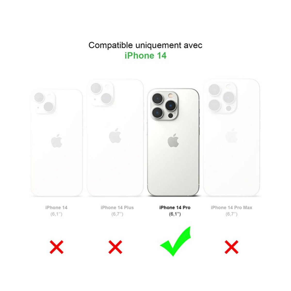Coque intégrale 360° avant-arrière iPhone 14 Pro transparent, EVETANE