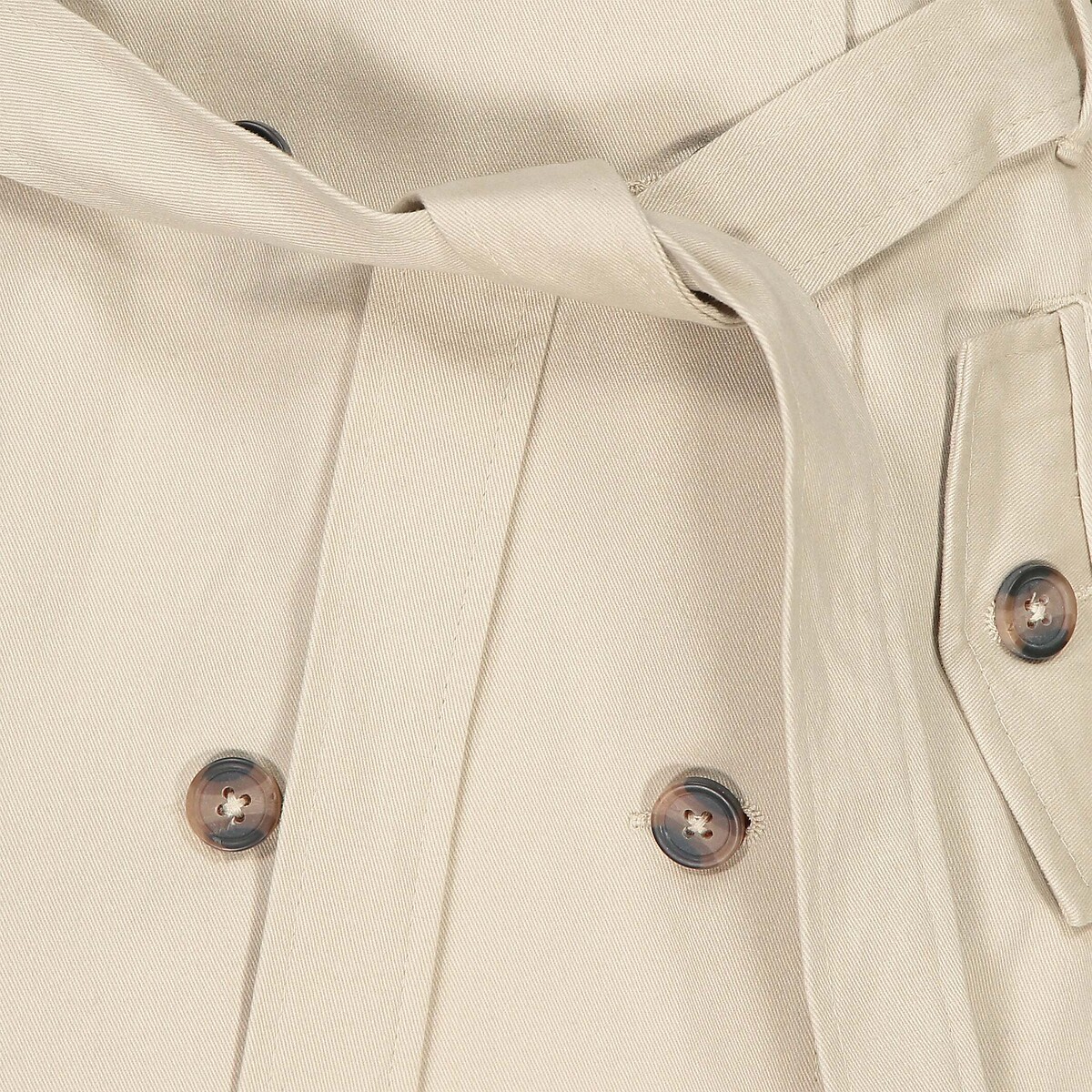 Belted Cotton Trench Coat sandy beige, LA REDOUTE COLLECTIONS