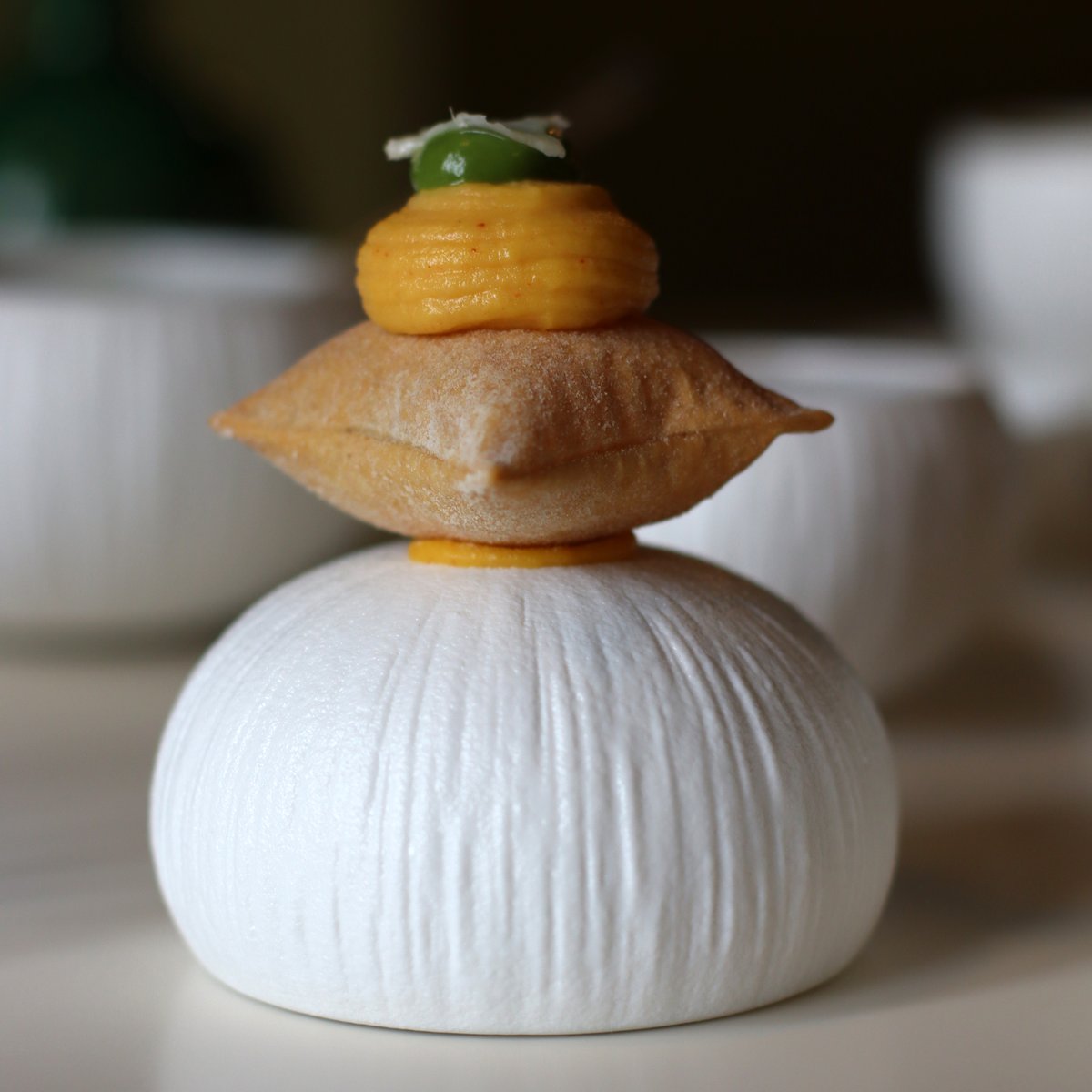 lot de 6 bols en porcelaine 8cm, URUS beige-blanc, OGO LIVING