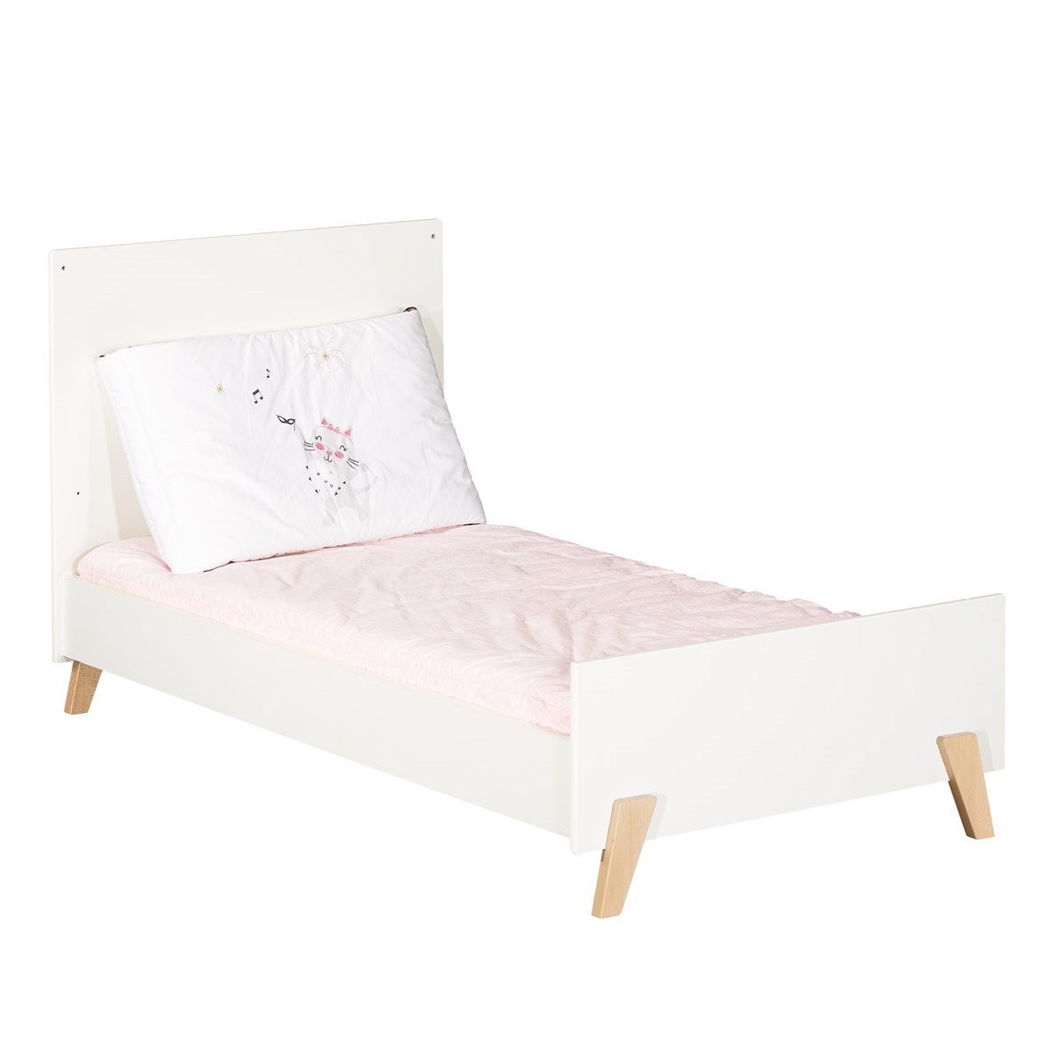 Lit évolutif - Little Big Bed sur pieds en bois blanc/marron, BABY PRICE