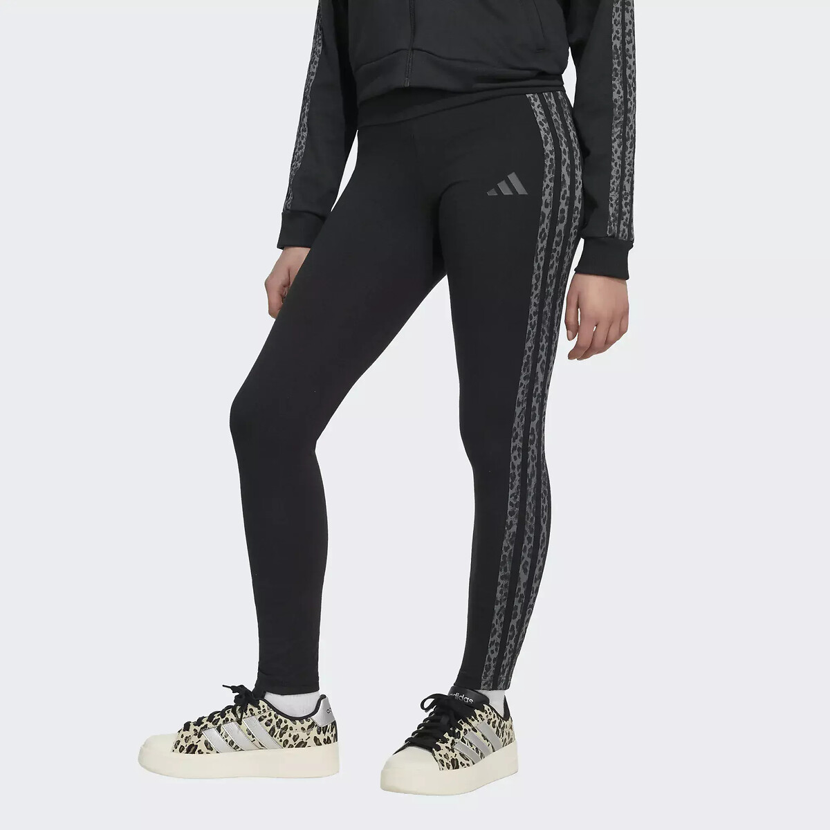 Legging con 3 strisce con stampa leopardata nero , ADIDAS SPORTSWEAR