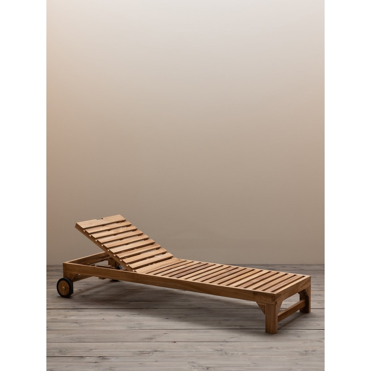 Chaise longue en teck TIRAMA bois clair, CHEHOMA