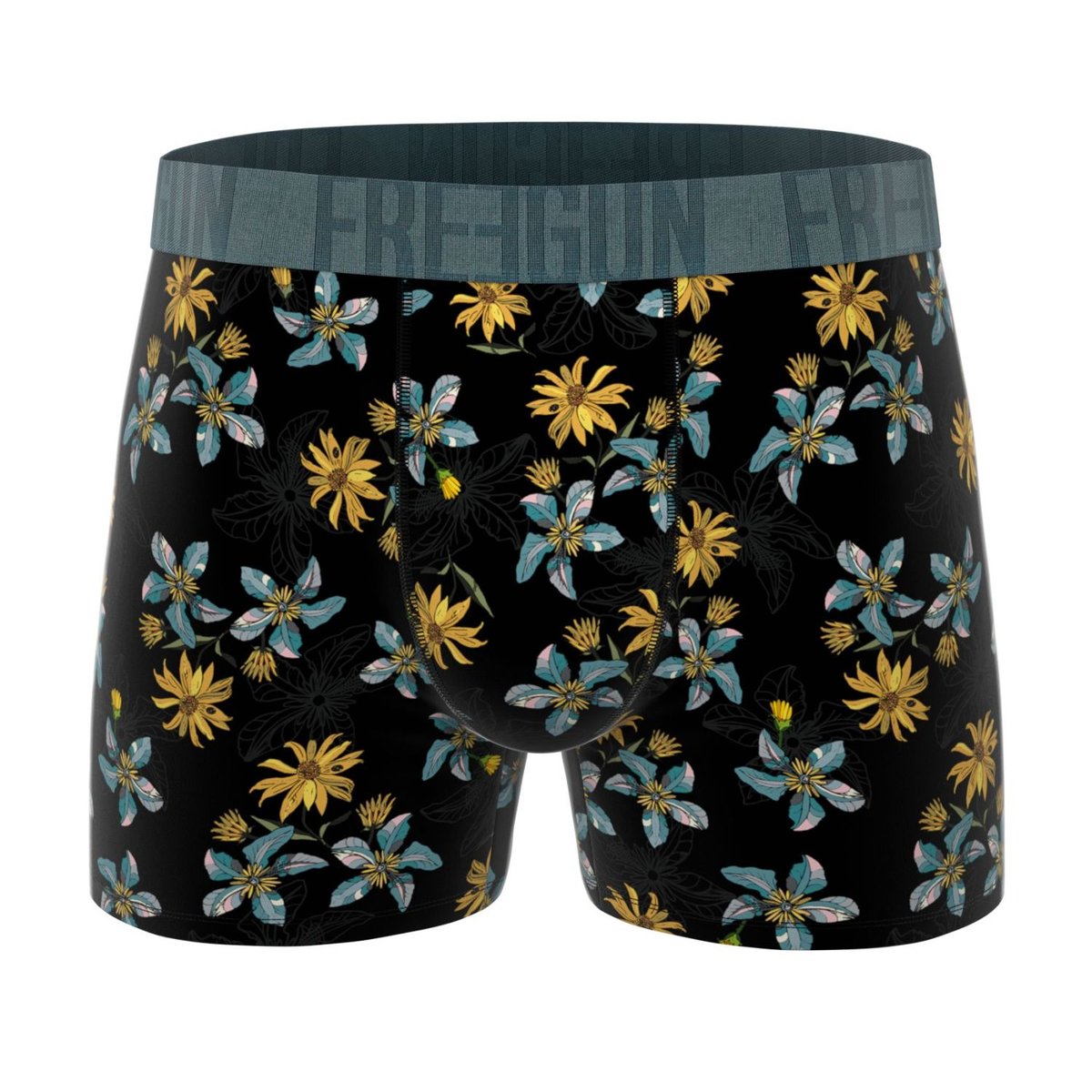 Lot De 3 Boxers Flower kaki/noir/rouge/bleu/jaune, FREEGUN