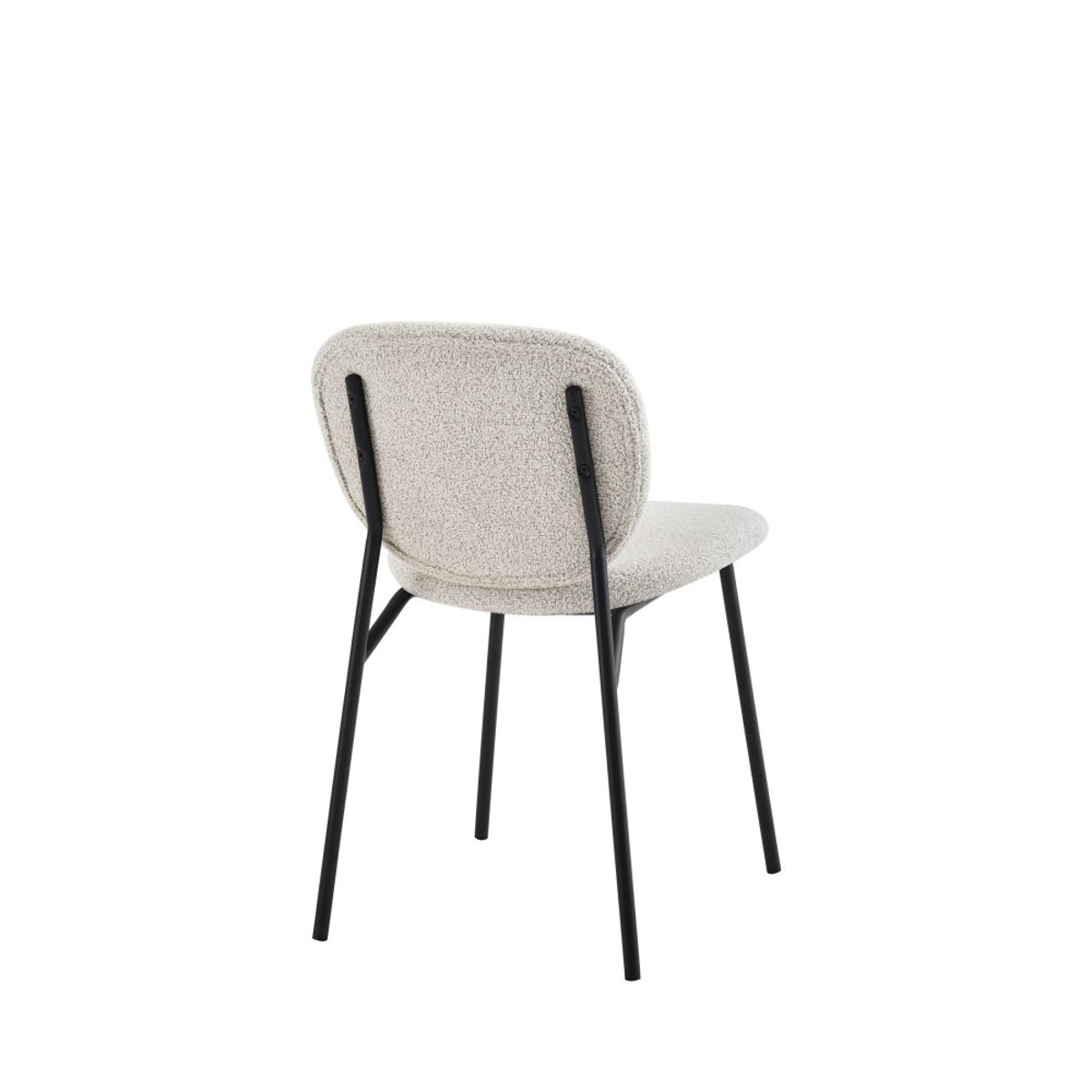 Lot de 2 chaises en tissu et métal- DALBY écru chiné, DRAWER