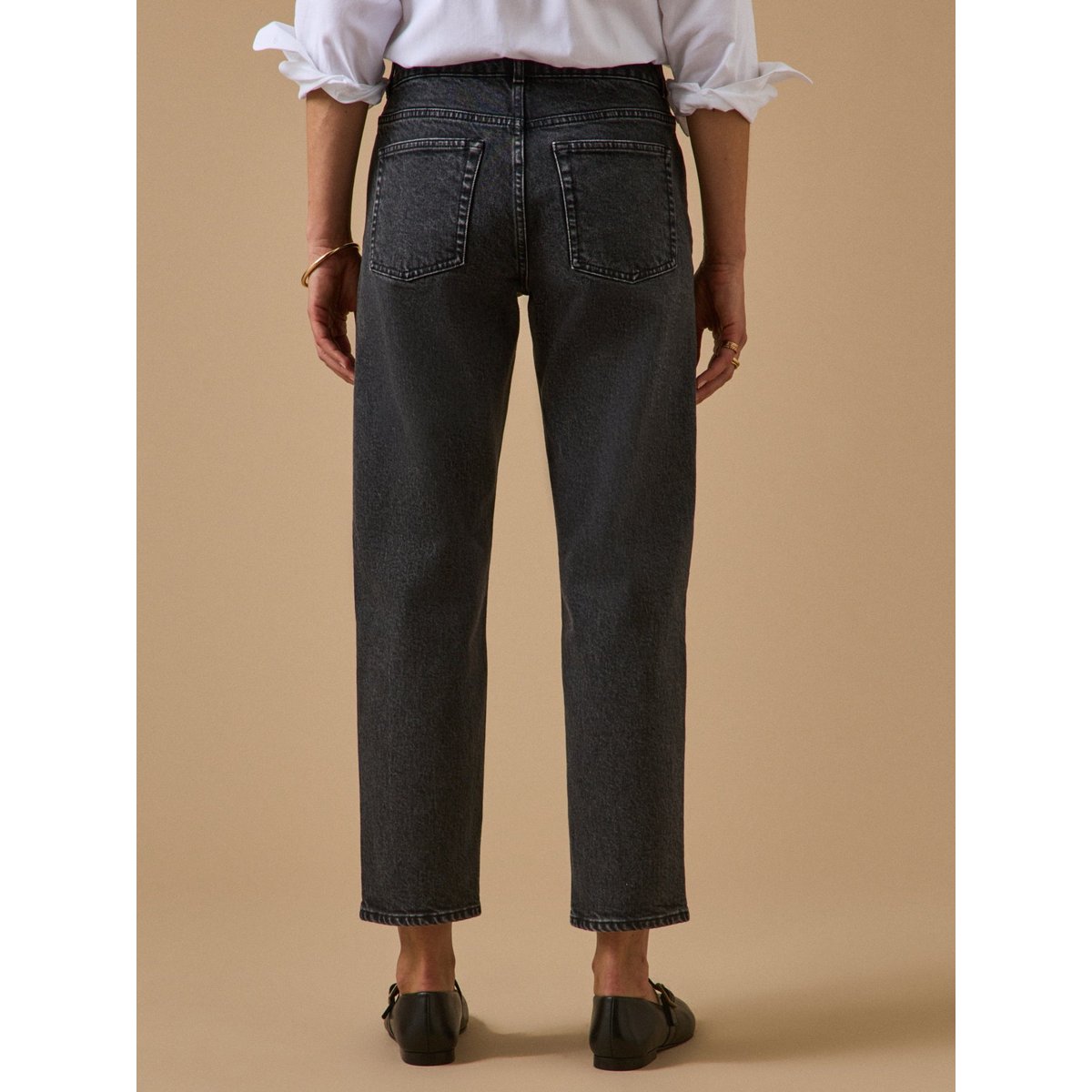 Jean mom Claire coton biologique denim gris fonce, CYRILLUS