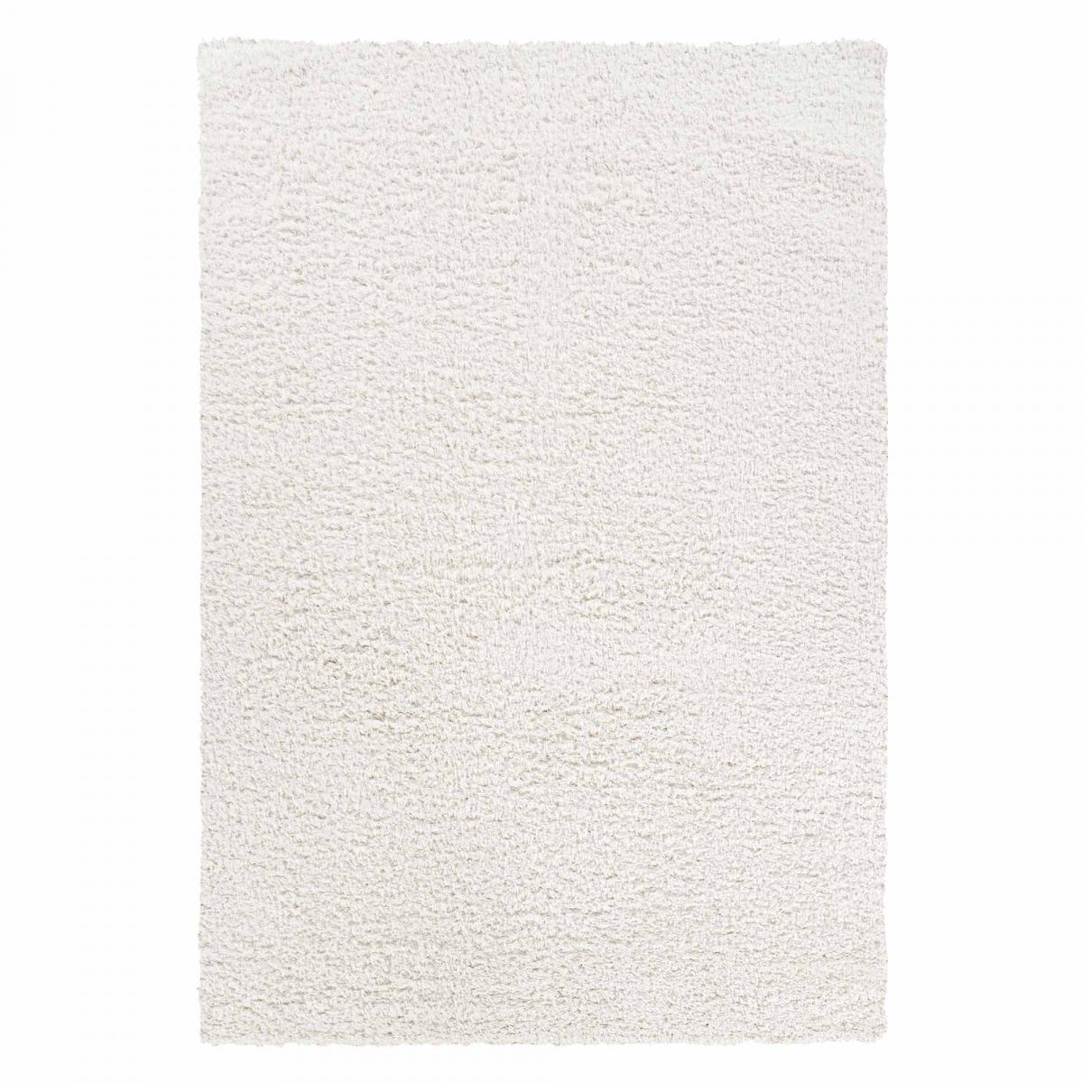 Tapis shaggy tissé motif uni LYN4 UNILA crème, UN AMOUR DE TAPIS