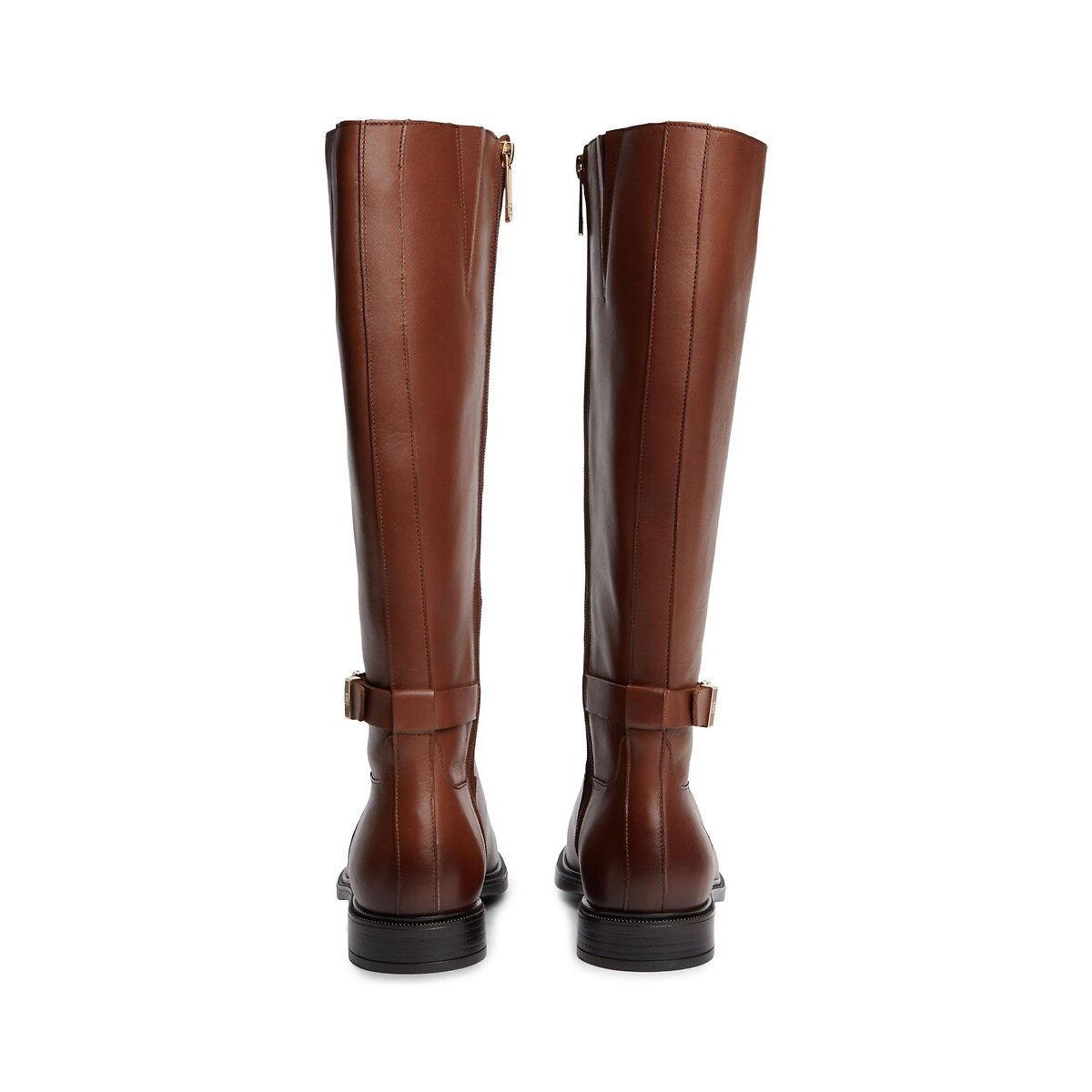 Bottes plates en cuir cognac, TOMMY JEANS