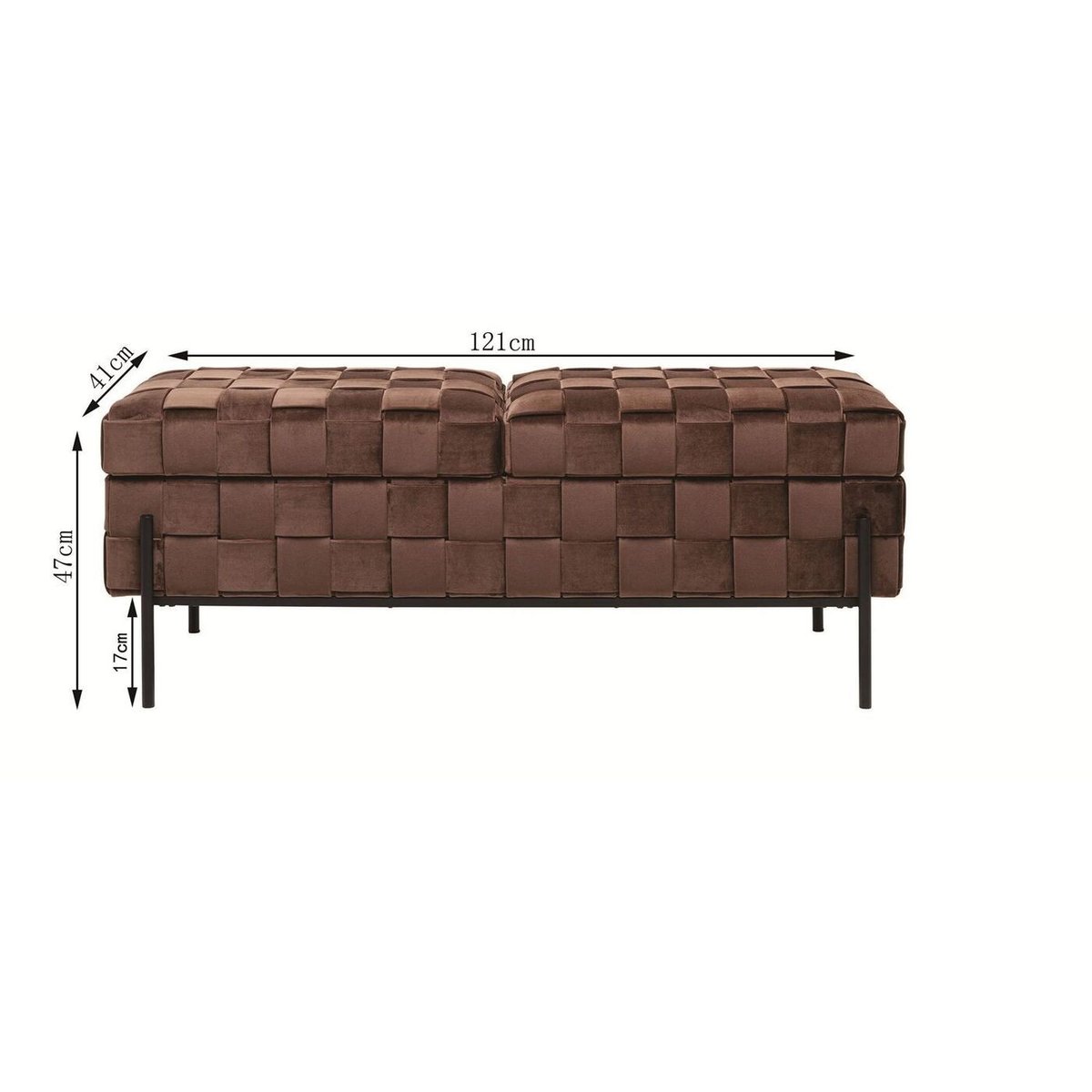 Banc-coffre en velours, WEAVE marron, KARE DESIGN