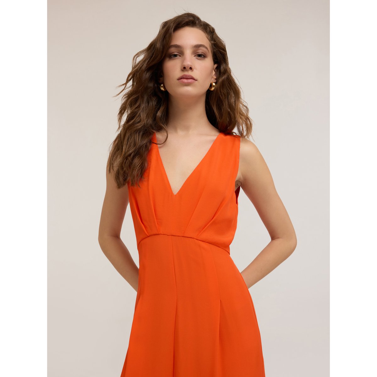 Combinaison longue en viscose rouge, MOTIVI