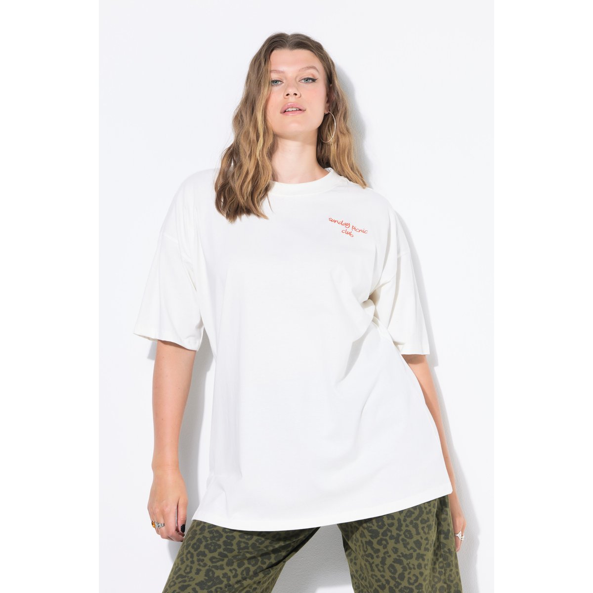 T-shirt oversize, imprimé Picnic dans le dos blanc cassé, STUDIO UNTOLD