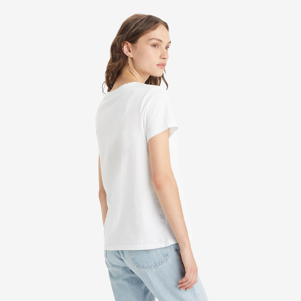 T-shirt met korte mouwen, V-hals, logo vooraan wit, LEVI'S
