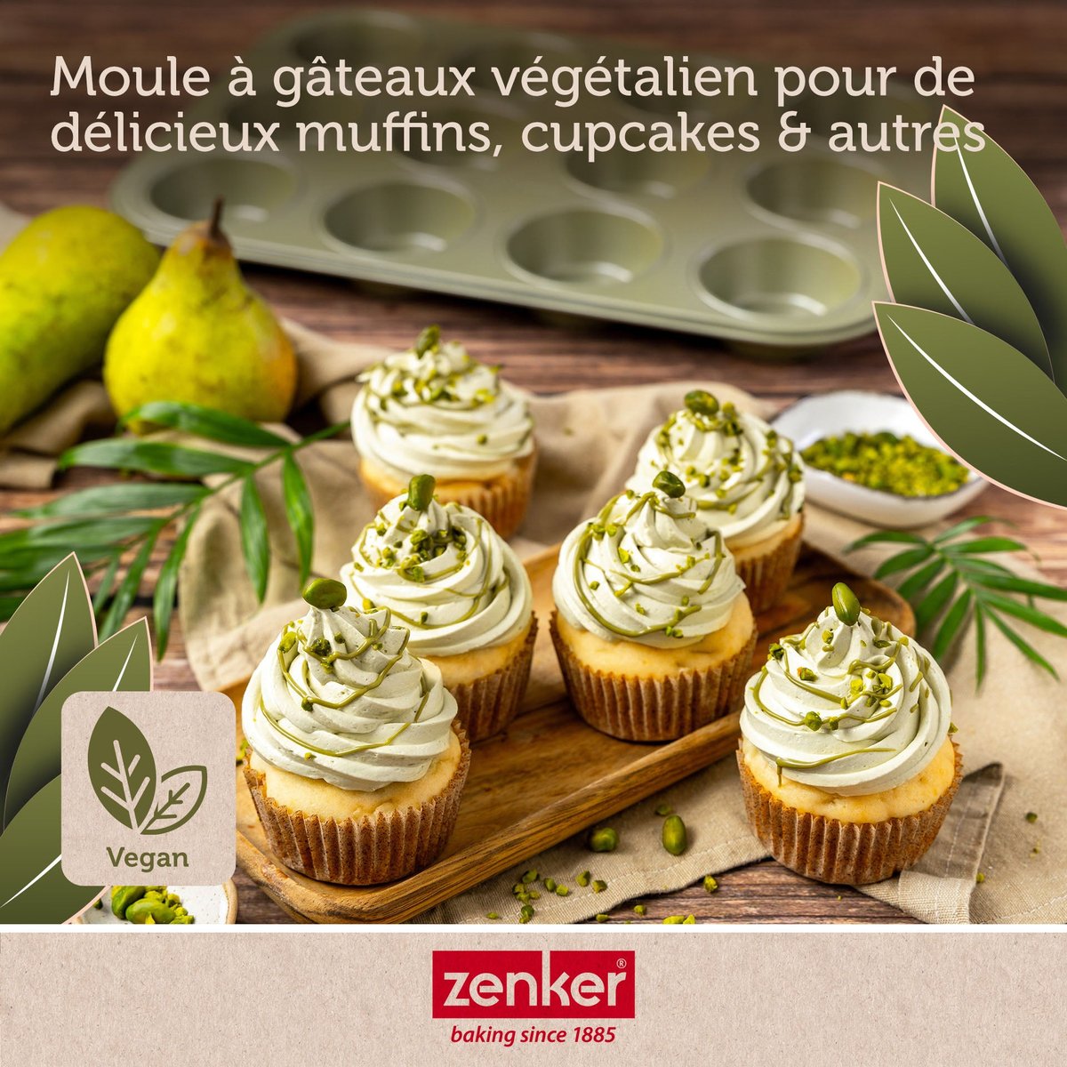 Set pâtisserie moule 12 muffins, 2 bols, verre mesureur et spatule vert, ZENKER