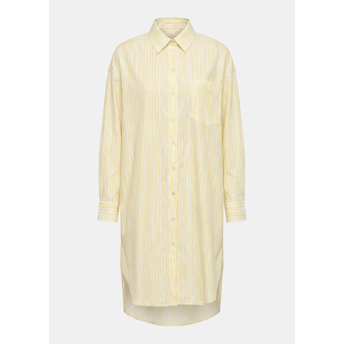Robe chemise à rayures abstraites colza, HUMILITY