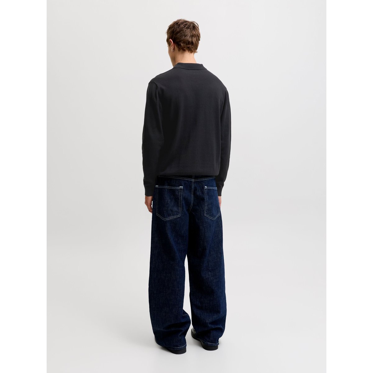 Polo Tricoté black 1, JACK & JONES