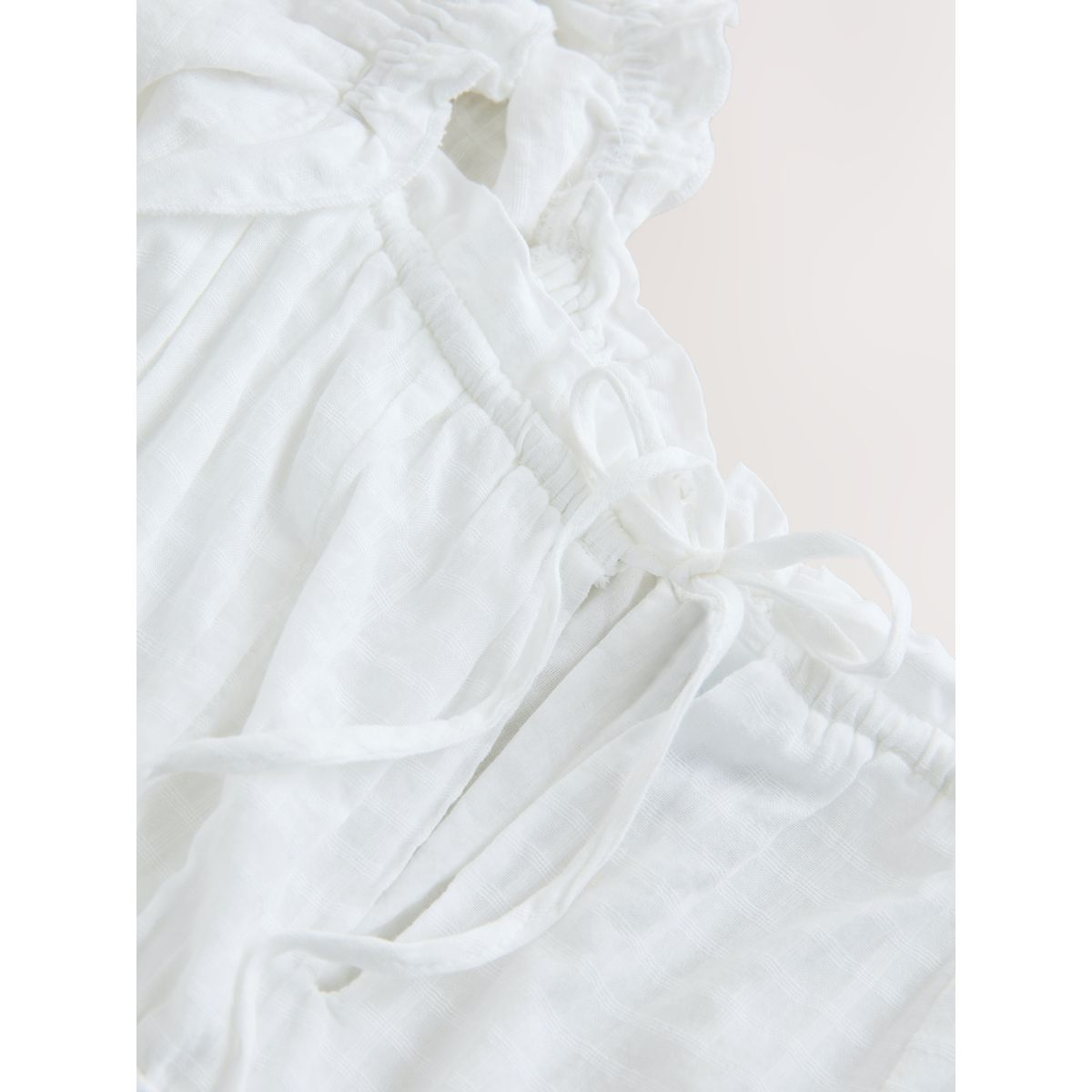 Robe à col carré et manches évasées blanc, NEXT