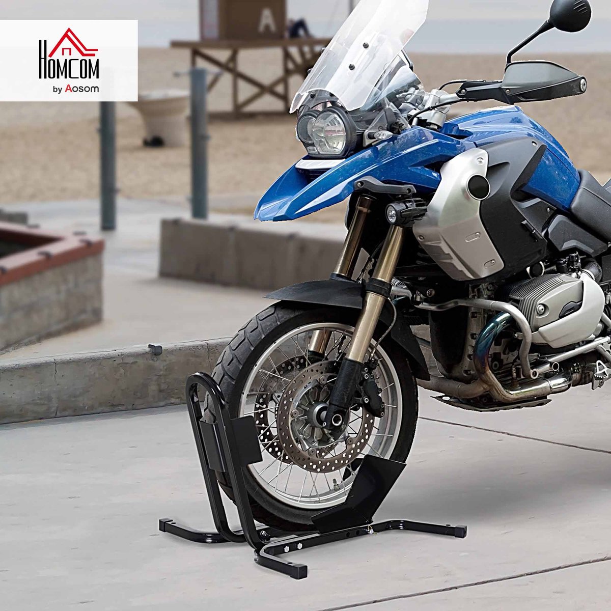 Rail de support universel pour moto noir, HOMCOM