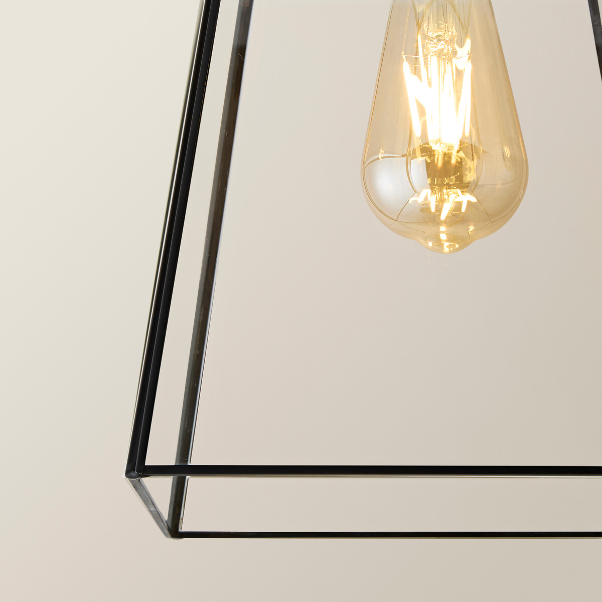 Sylvia Lantern Flush Ceiling Light matt black, SO'HOME