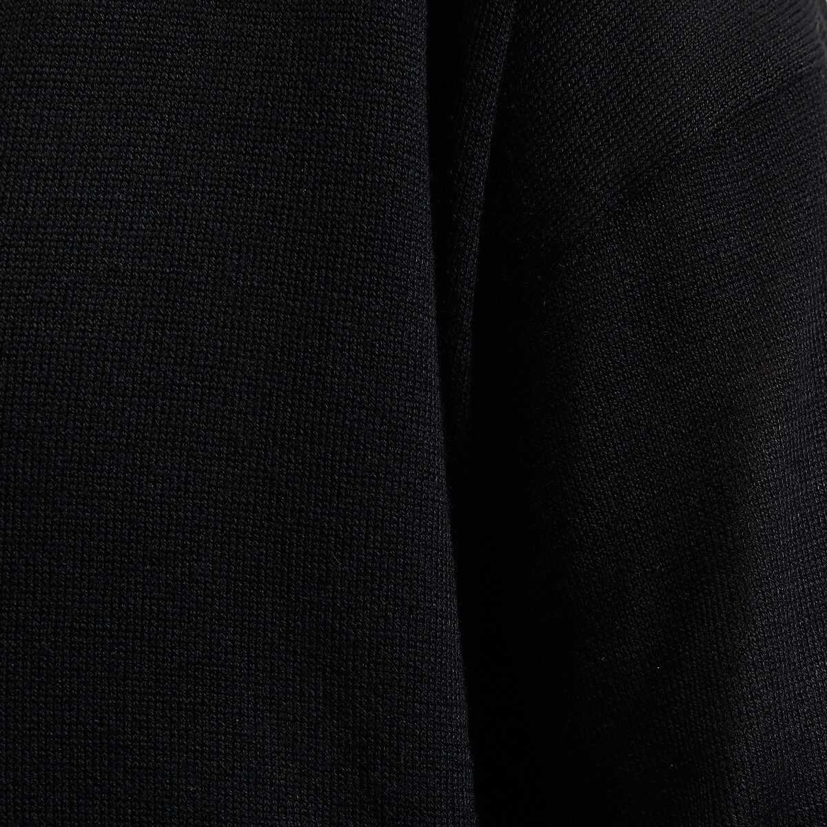 Fine Knit Jumper with V-Neck black, LA REDOUTE COLLECTIONS
