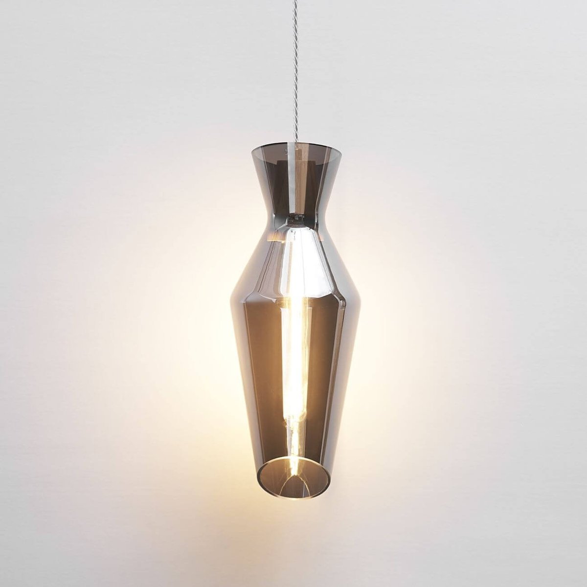 Suspension Design en Verre - POZZINO gris fumé, KOSILUM