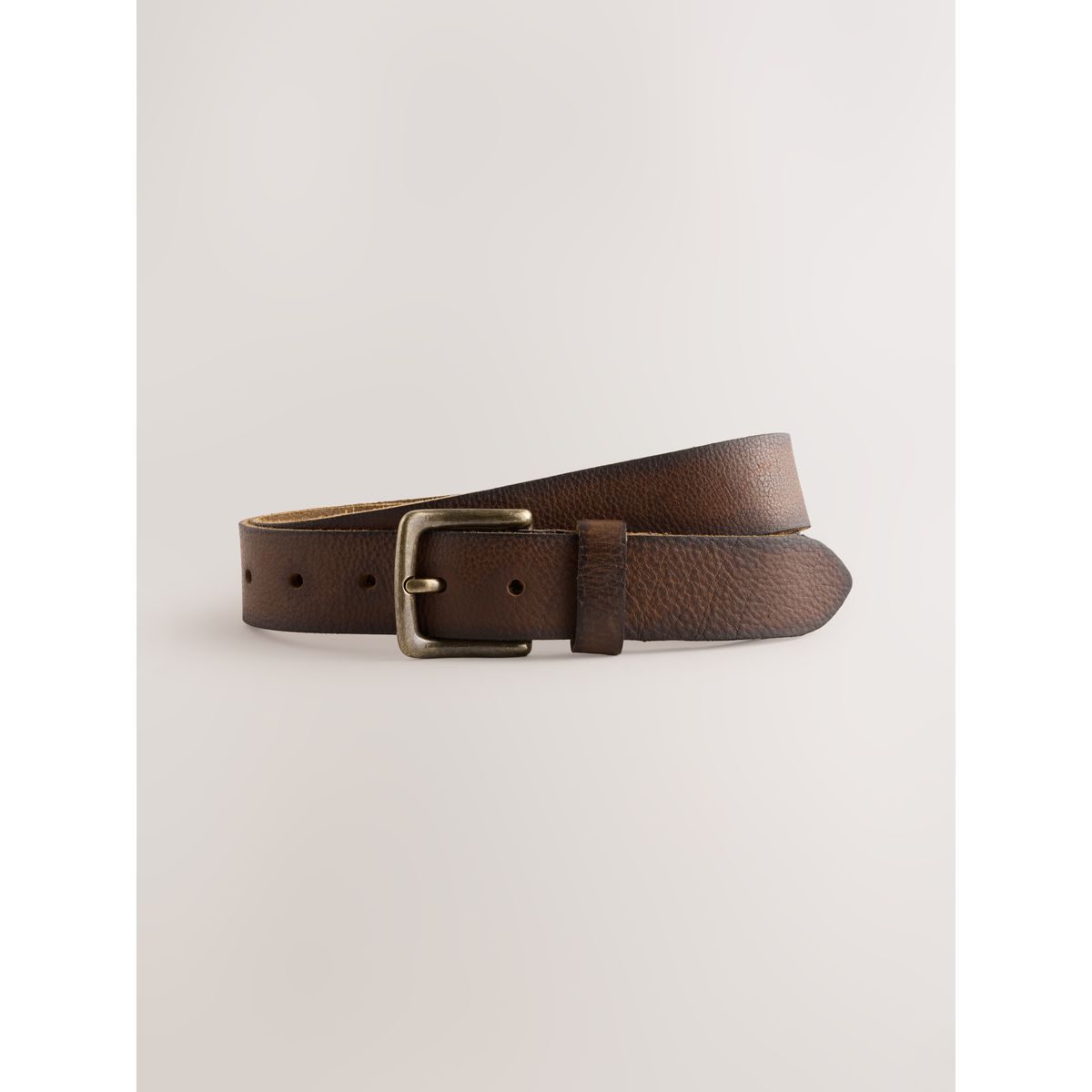 Ceinture décontractée en cuir marron vieilli, NEXT