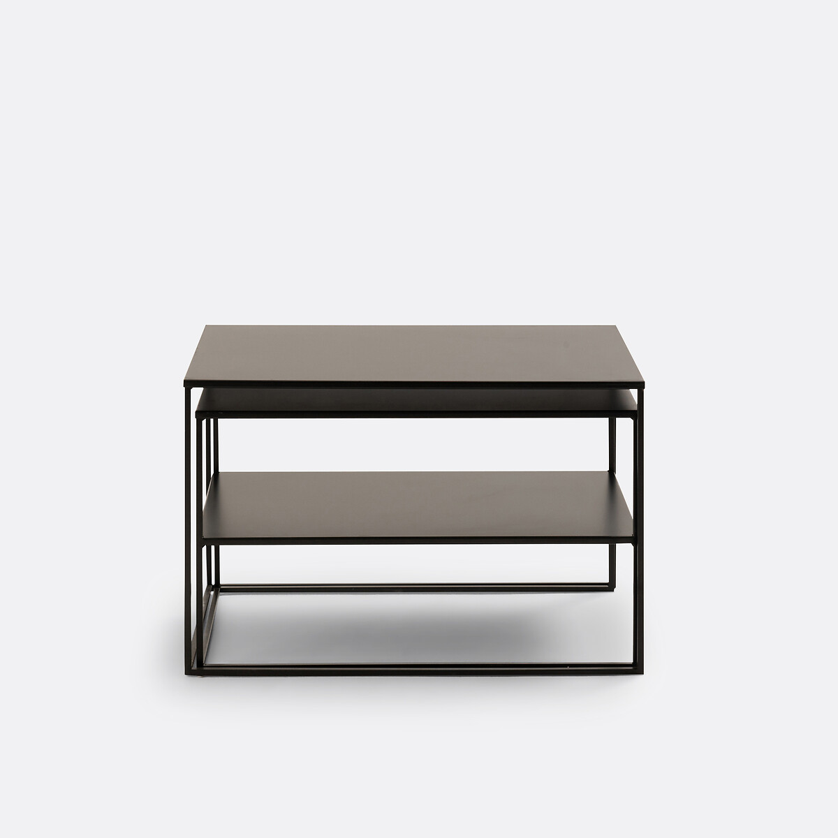 Lot de 2 tables basses gigognes métal acier, Miva noir, LA REDOUTE INTERIEURS