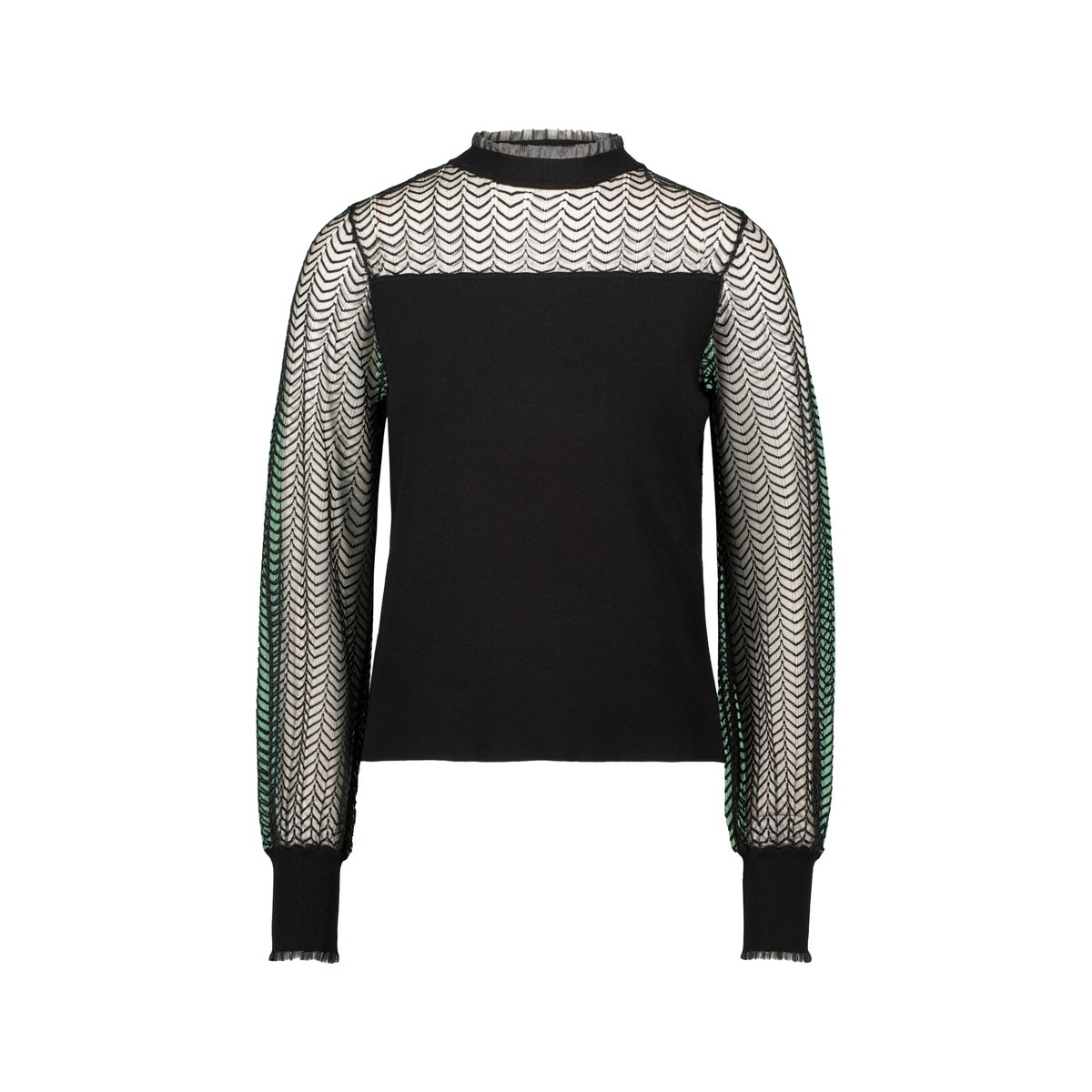 Pullover mit transparenten ärmeln black beauty, ZERO