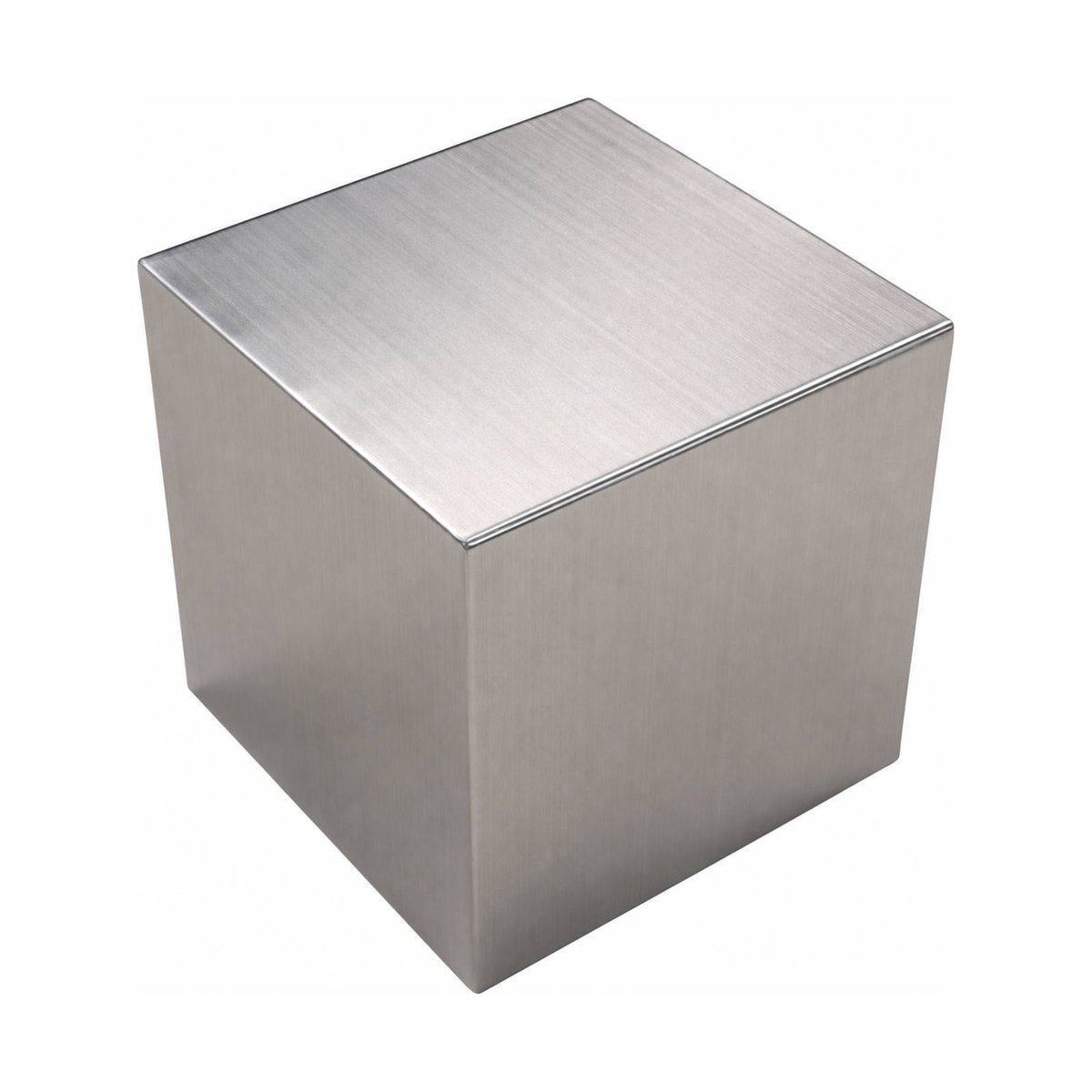 Table d'appoint cube en acier brossé acier brossé, RECOLLECTION
