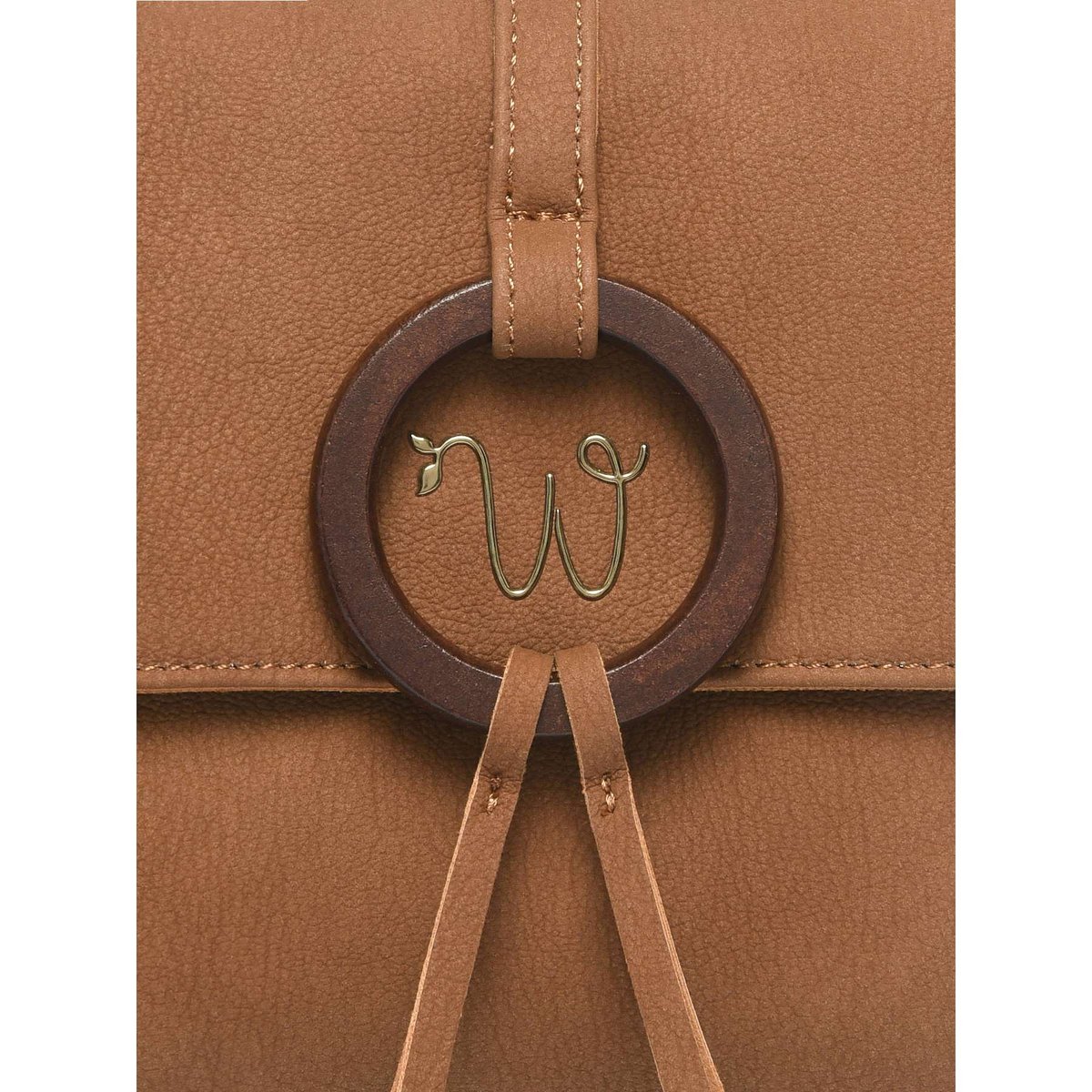 Sac bandoulière Verveine camel, WOOMEN
