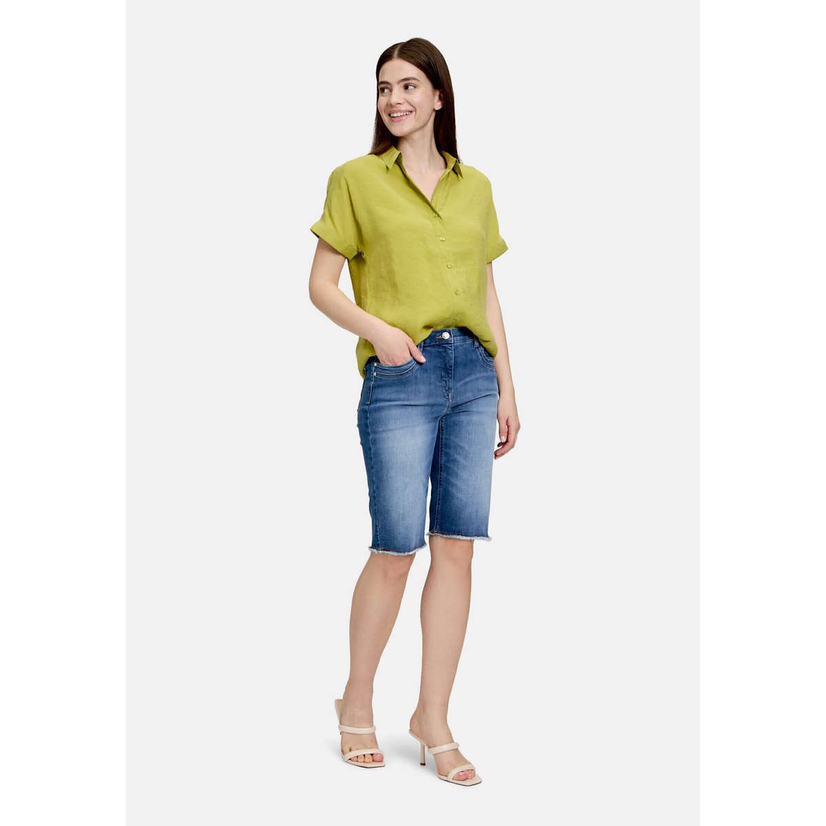 Shorts en jean à poches plaquées light blue denim, BETTY BARCLAY