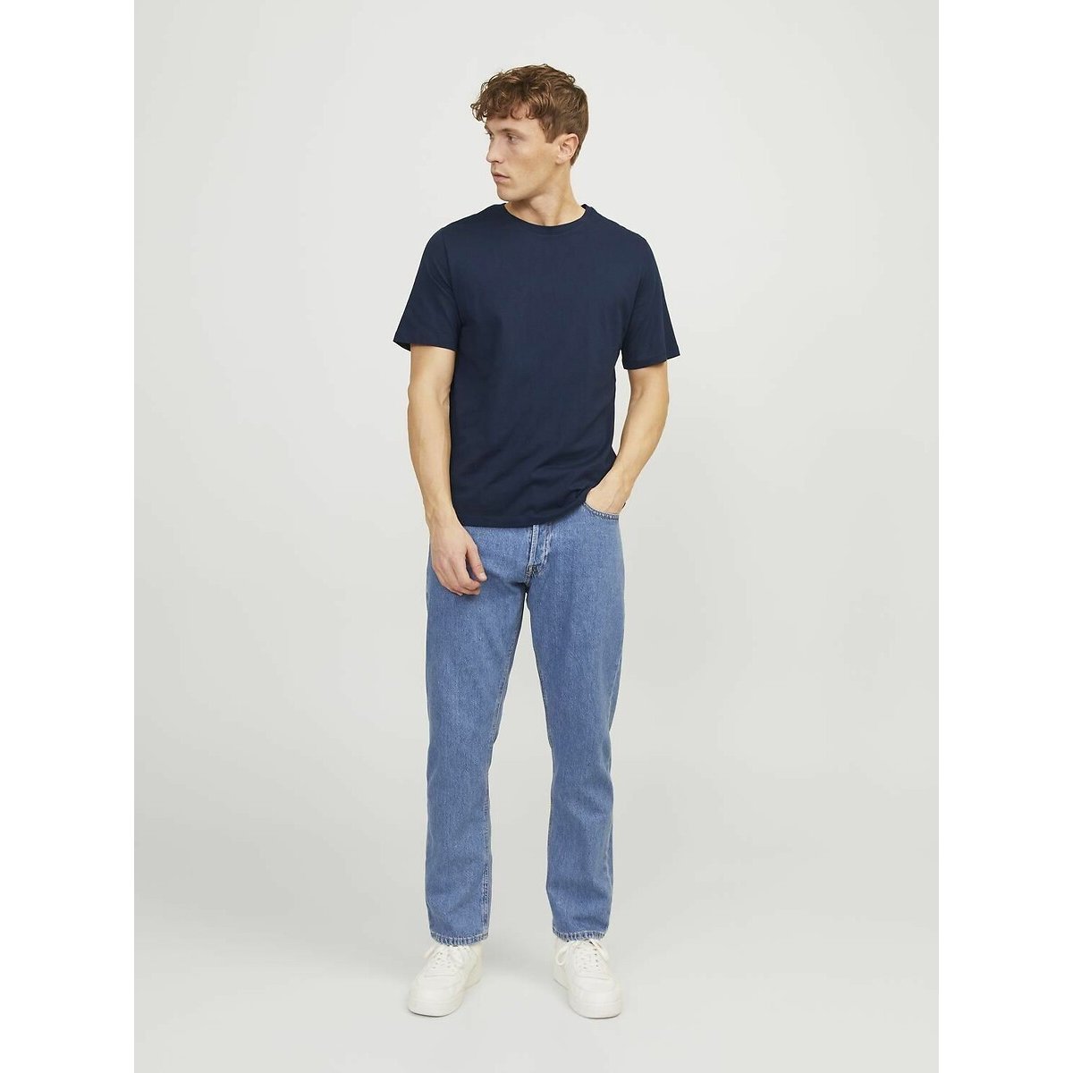 Pack de 5 t-shirts blanc+blanc+marine+marine+noir, JACK & JONES