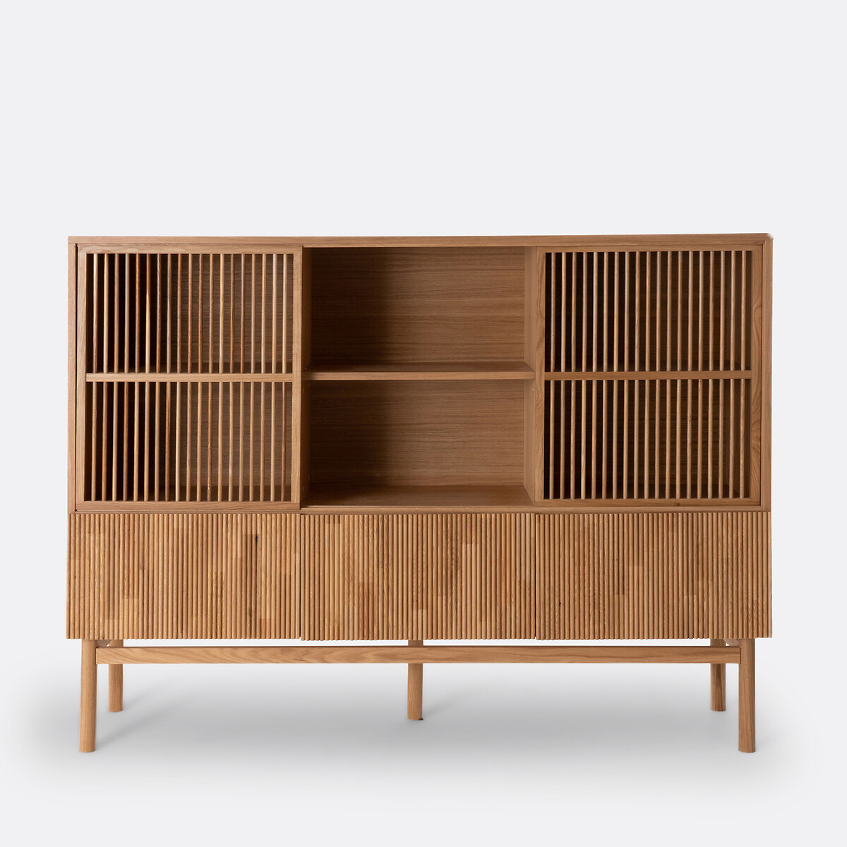 Vaisselier-bibliothèque chêne et plaqué, Bilbao chêne, LA REDOUTE INTERIEURS