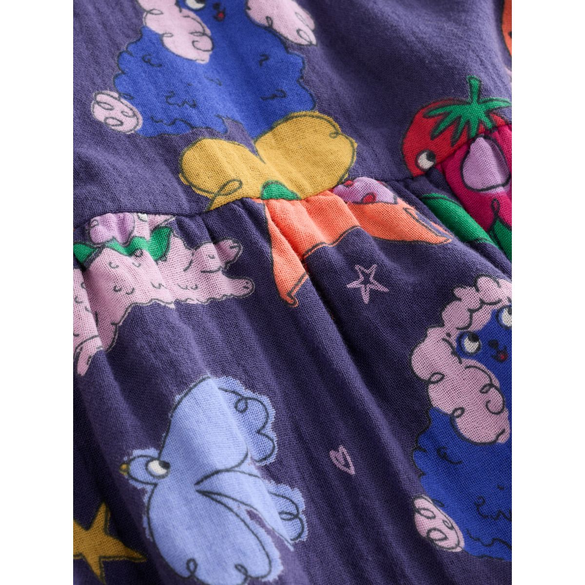 Robe imprimée à manches longues imprimé chien bleu marine, NEXT