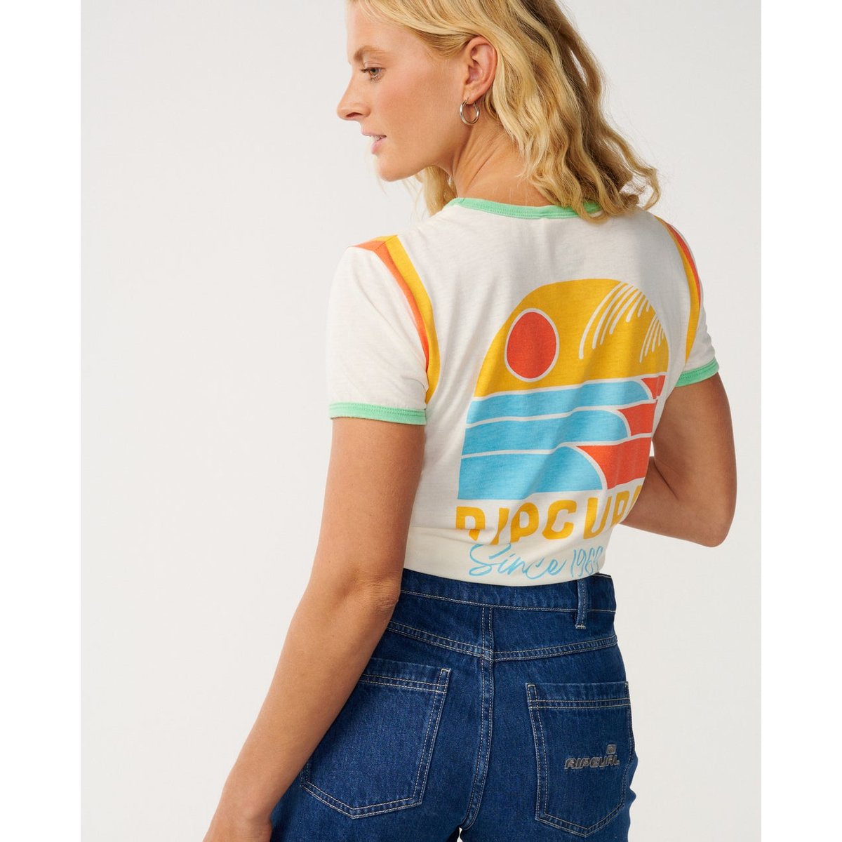 T-shirt  Line Up RINGER bone, RIP CURL