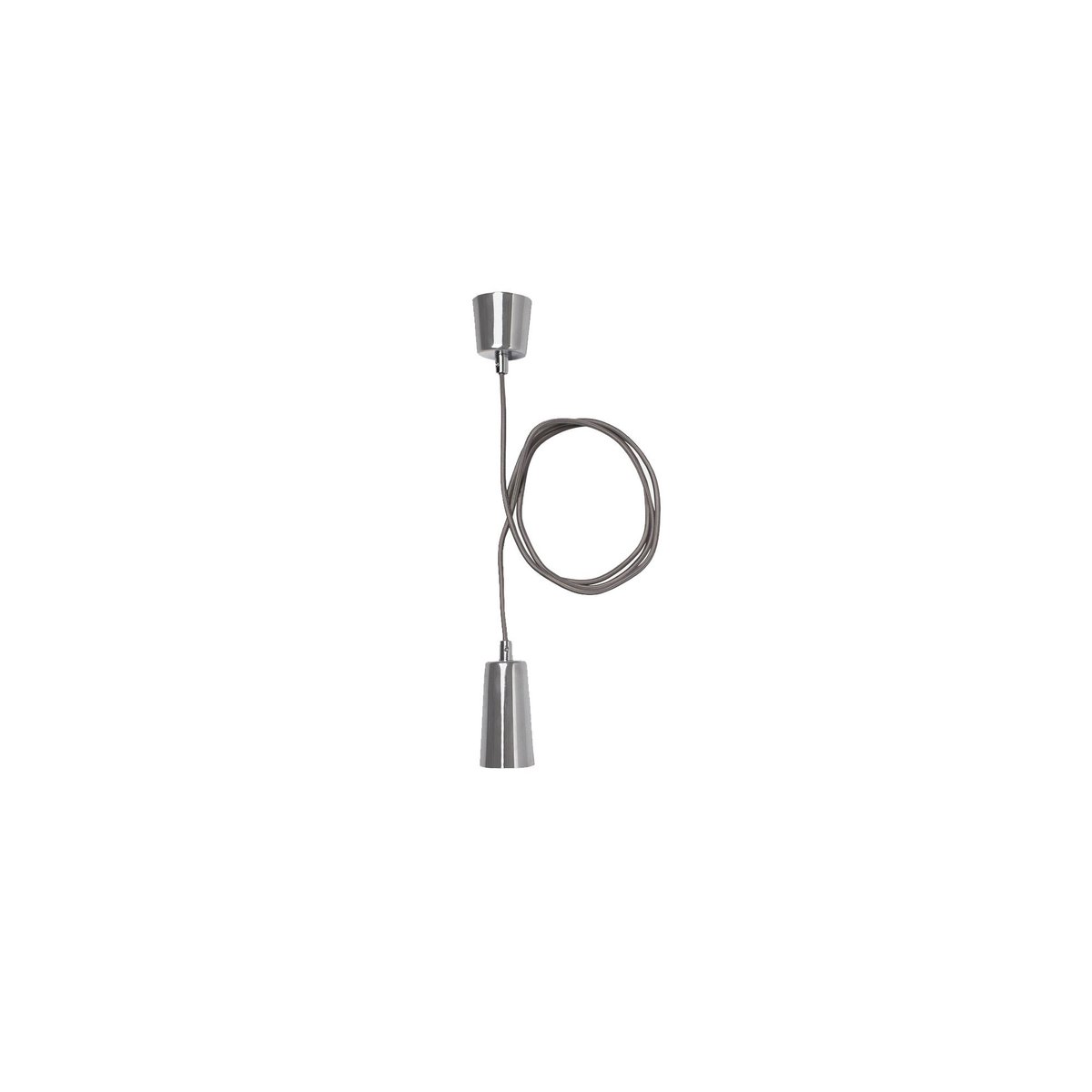 Suspension Design Câble et Cache-Douille Chrome - Plumen chrome/inox, WADIGA