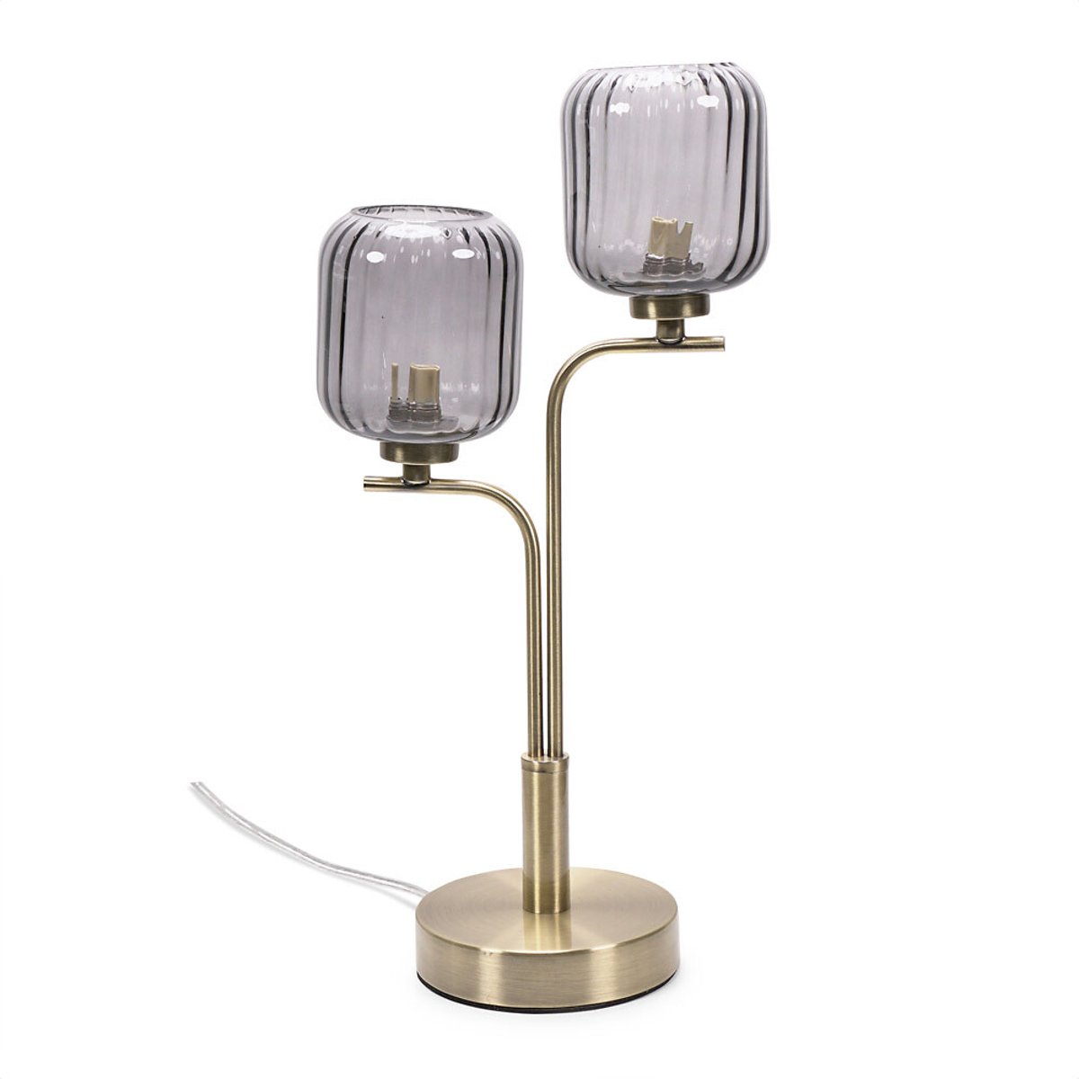 Aurelia 2-Light Ribbed Glass Table Lamp gold-coloured, SO'HOME